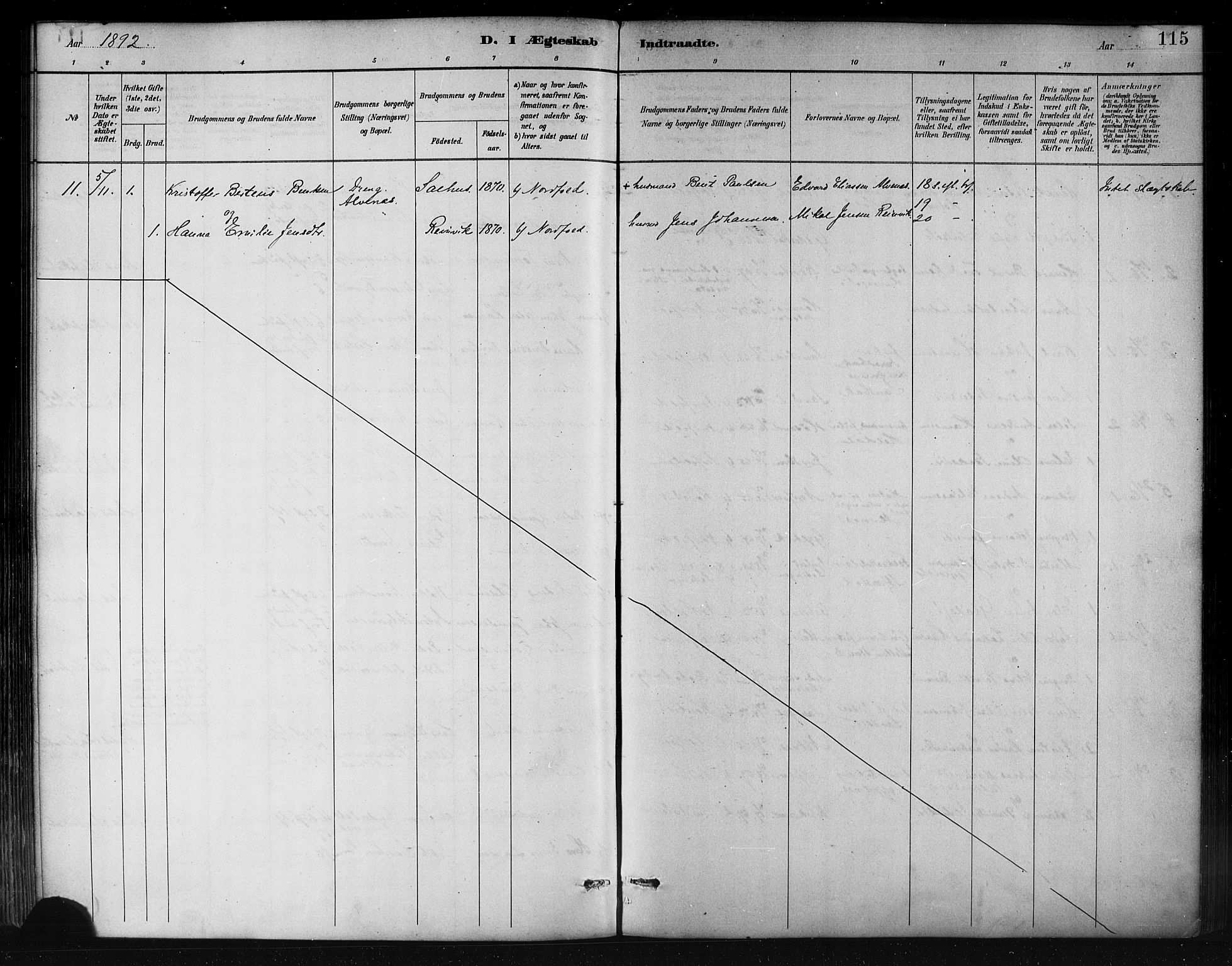 Ministerialprotokoller, klokkerbøker og fødselsregistre - Nordland, AV/SAT-A-1459/858/L0831: Parish register (official) no. 858A01, 1884-1902, p. 115