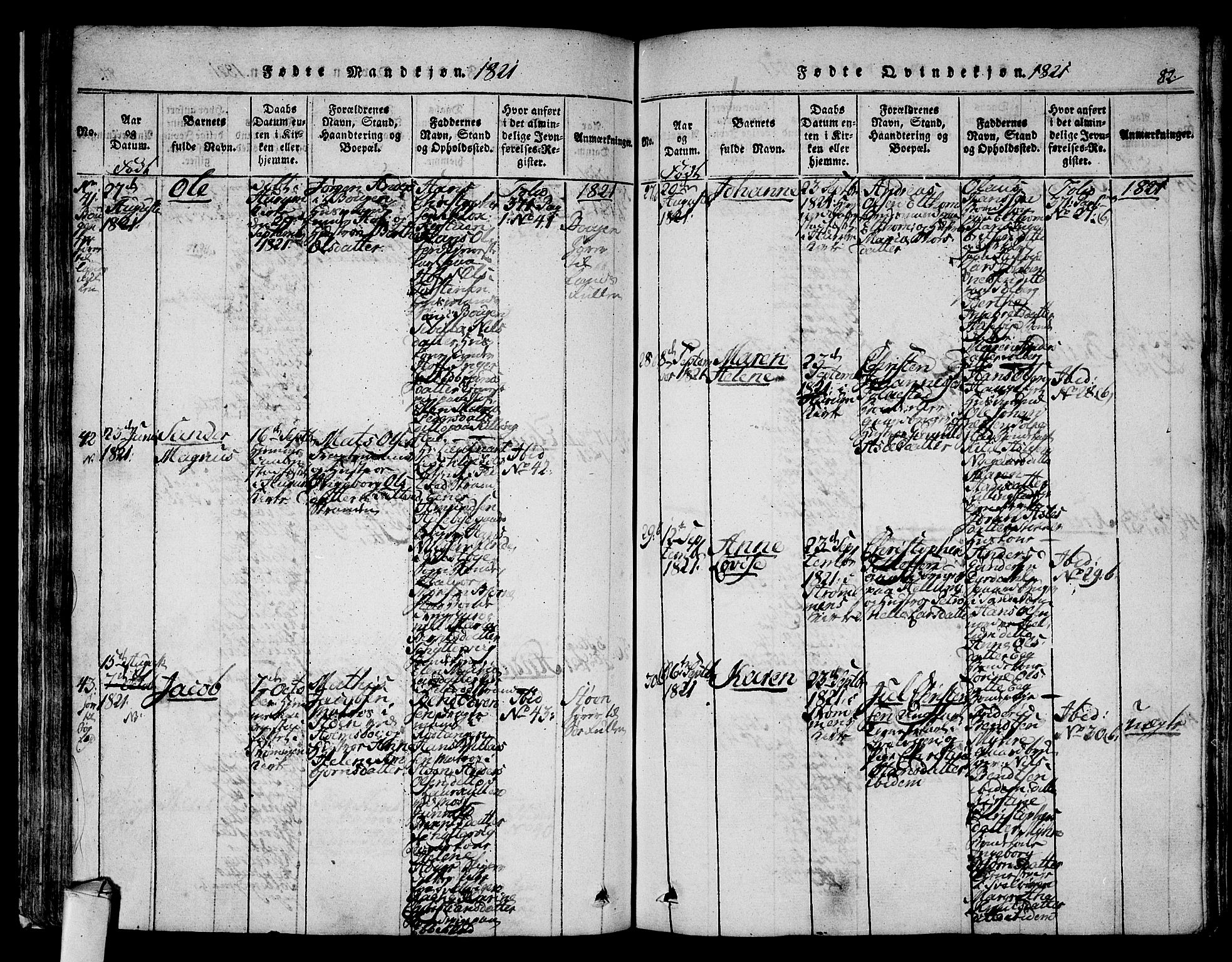 Hurum kirkebøker, AV/SAKO-A-229/F/Fa/L0009: Parish register (official) no. 9, 1816-1826, p. 82