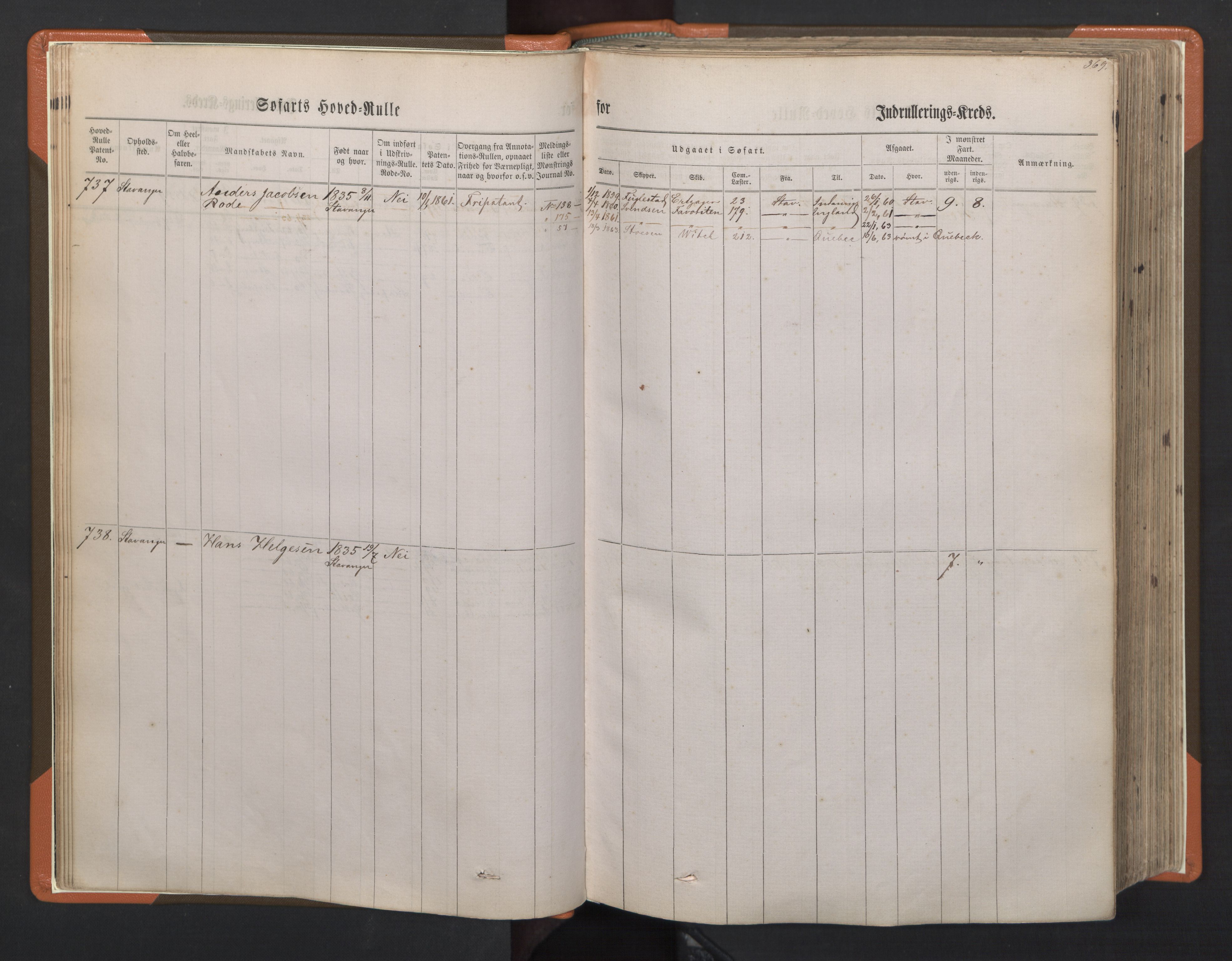 Stavanger sjømannskontor, AV/SAST-A-102006/F/Fb/Fbb/L0002: Sjøfartshovedrulle, patentnr. 721-1450 (del 2), 1863, p. 12