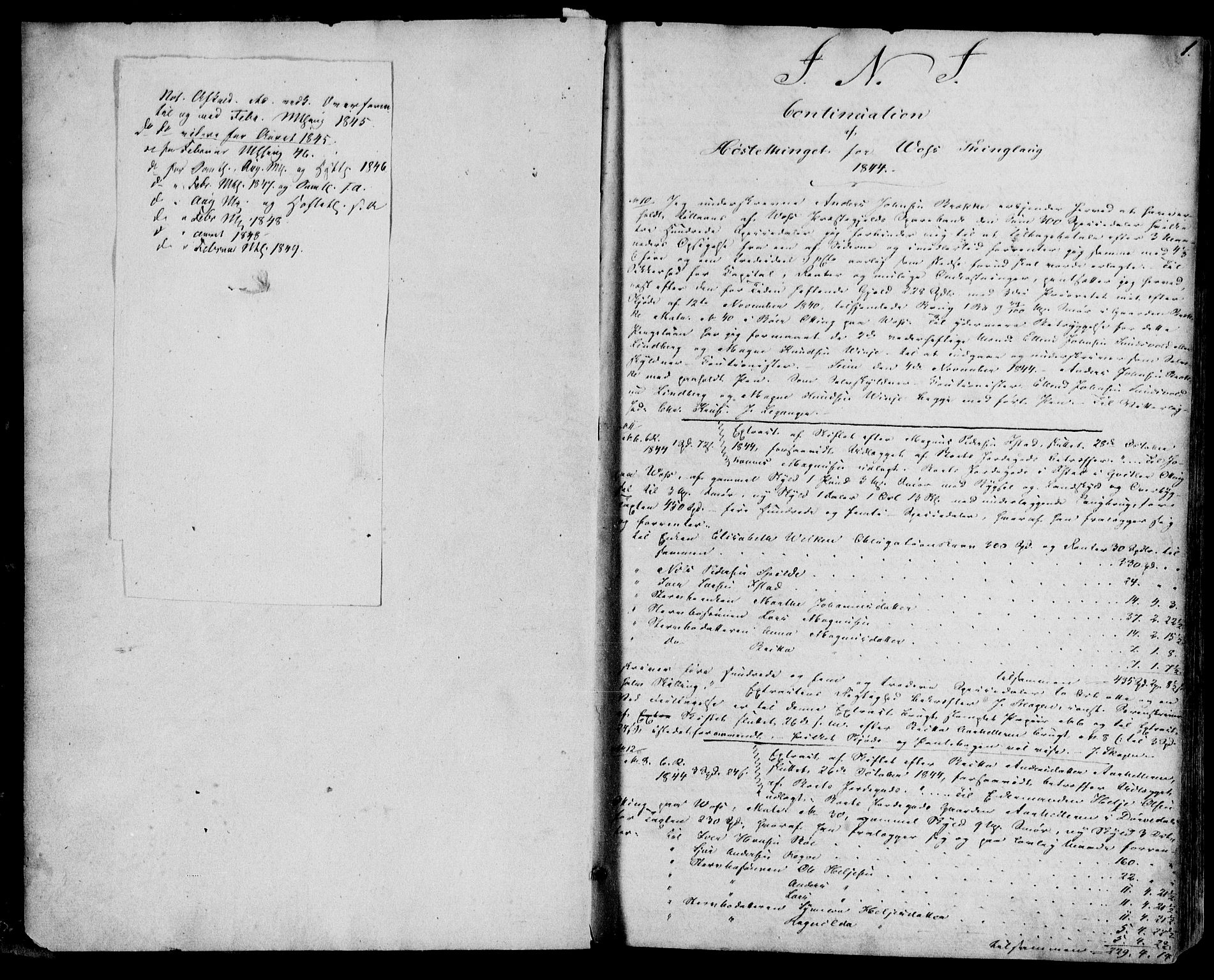 Hardanger og Voss sorenskriveri, AV/SAB-A-2501/2/2B/2Bf/L0003: Mortgage book no. II.B.f.3, 1844-1853, p. 1