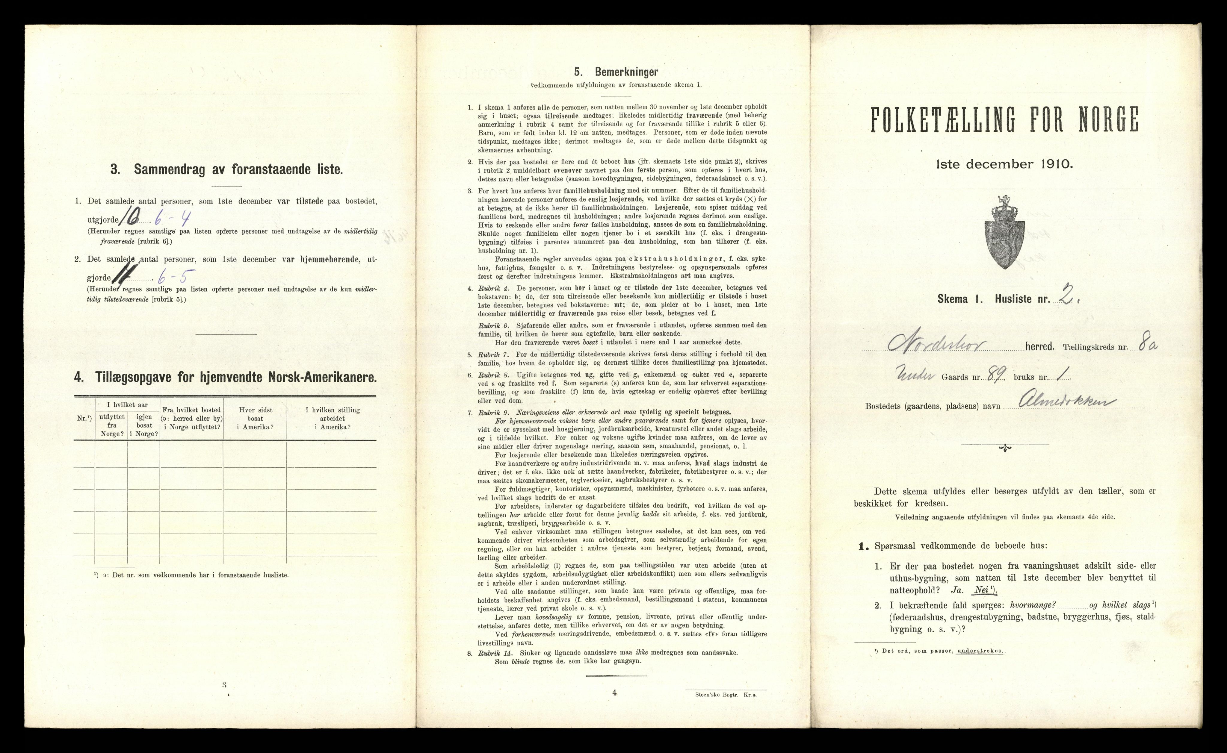 RA, 1910 census for Norderhov, 1910, p. 1762