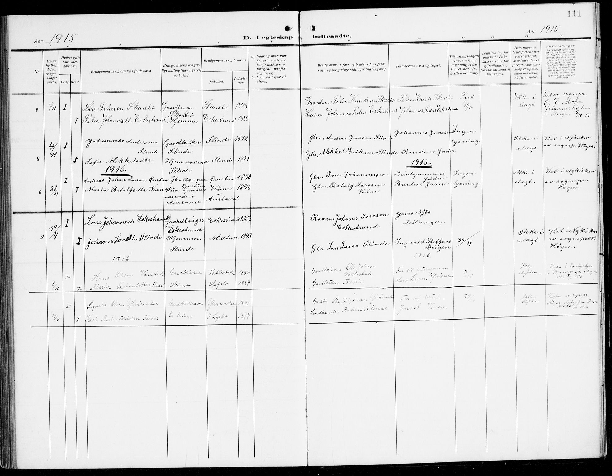 Sogndal sokneprestembete, SAB/A-81301/H/Hab/Habc/L0003: Parish register (copy) no. C 3, 1911-1942, p. 111