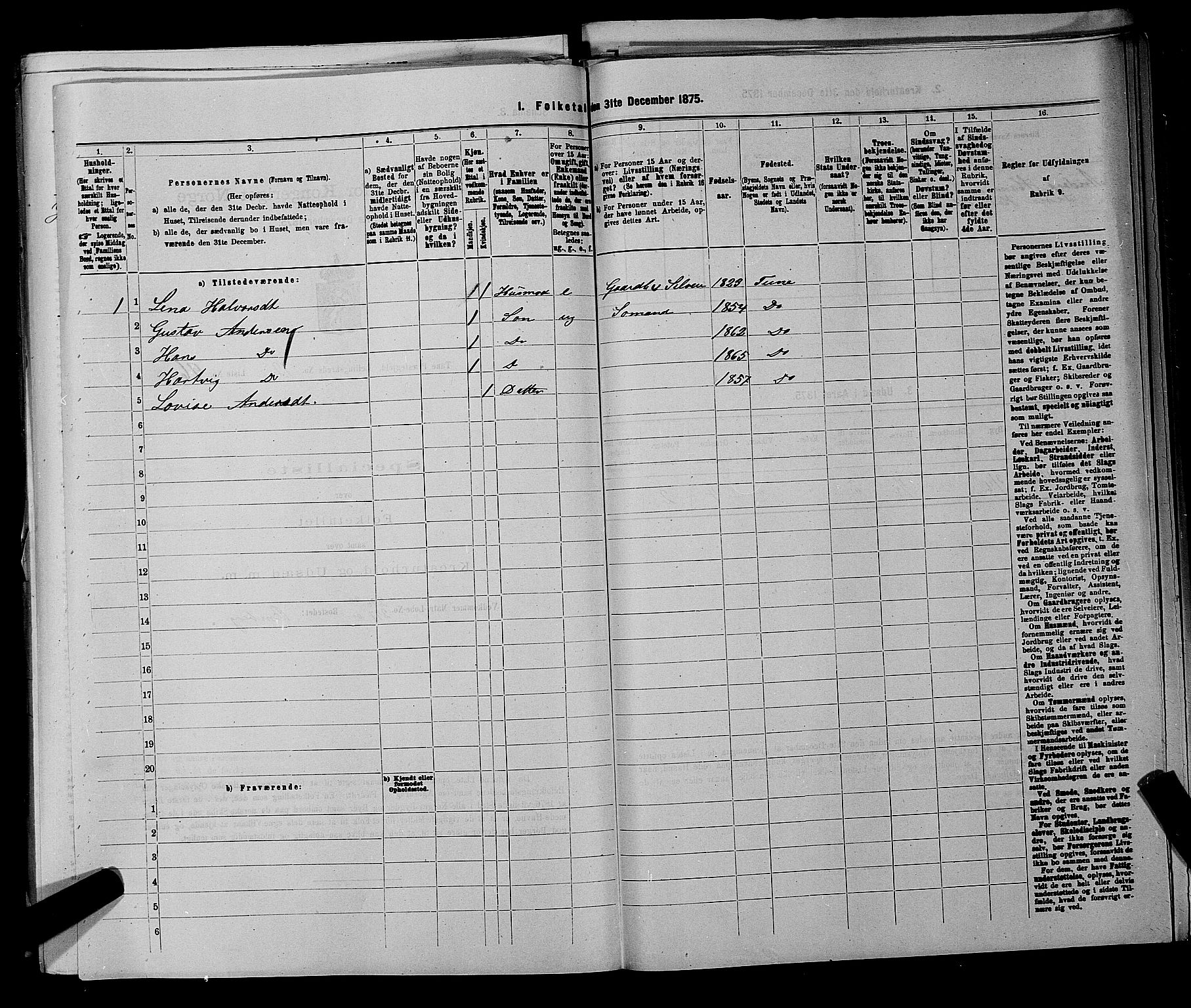 RA, 1875 census for 0130P Tune, 1875, p. 2064