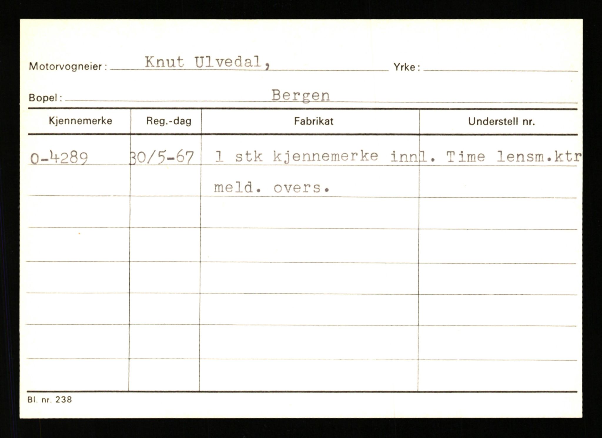 Stavanger trafikkstasjon, AV/SAST-A-101942/0/G/L0001: Registreringsnummer: 0 - 5782, 1930-1971, p. 2623