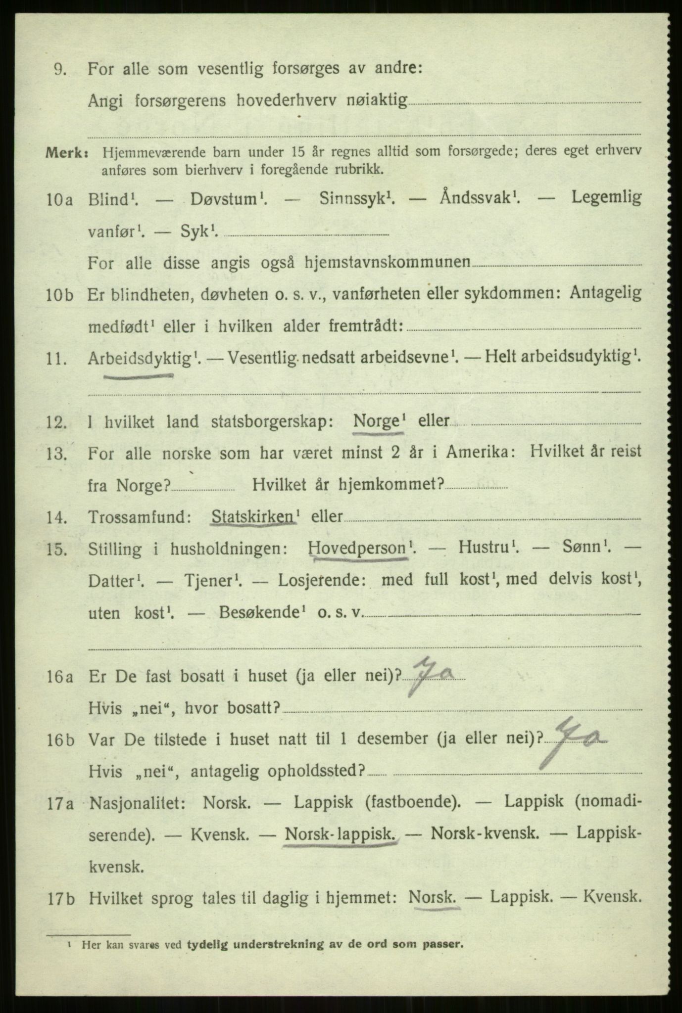 SATØ, 1920 census for Balsfjord, 1920, p. 3825