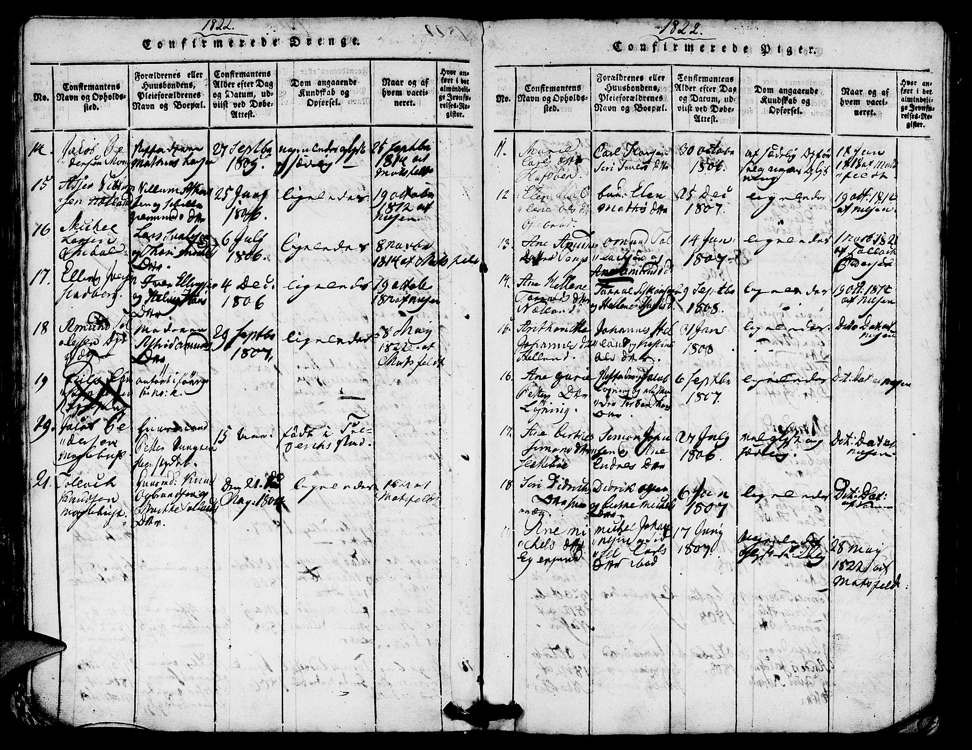 Eigersund sokneprestkontor, AV/SAST-A-101807/S08/L0007: Parish register (official) no. A 7, 1815-1827