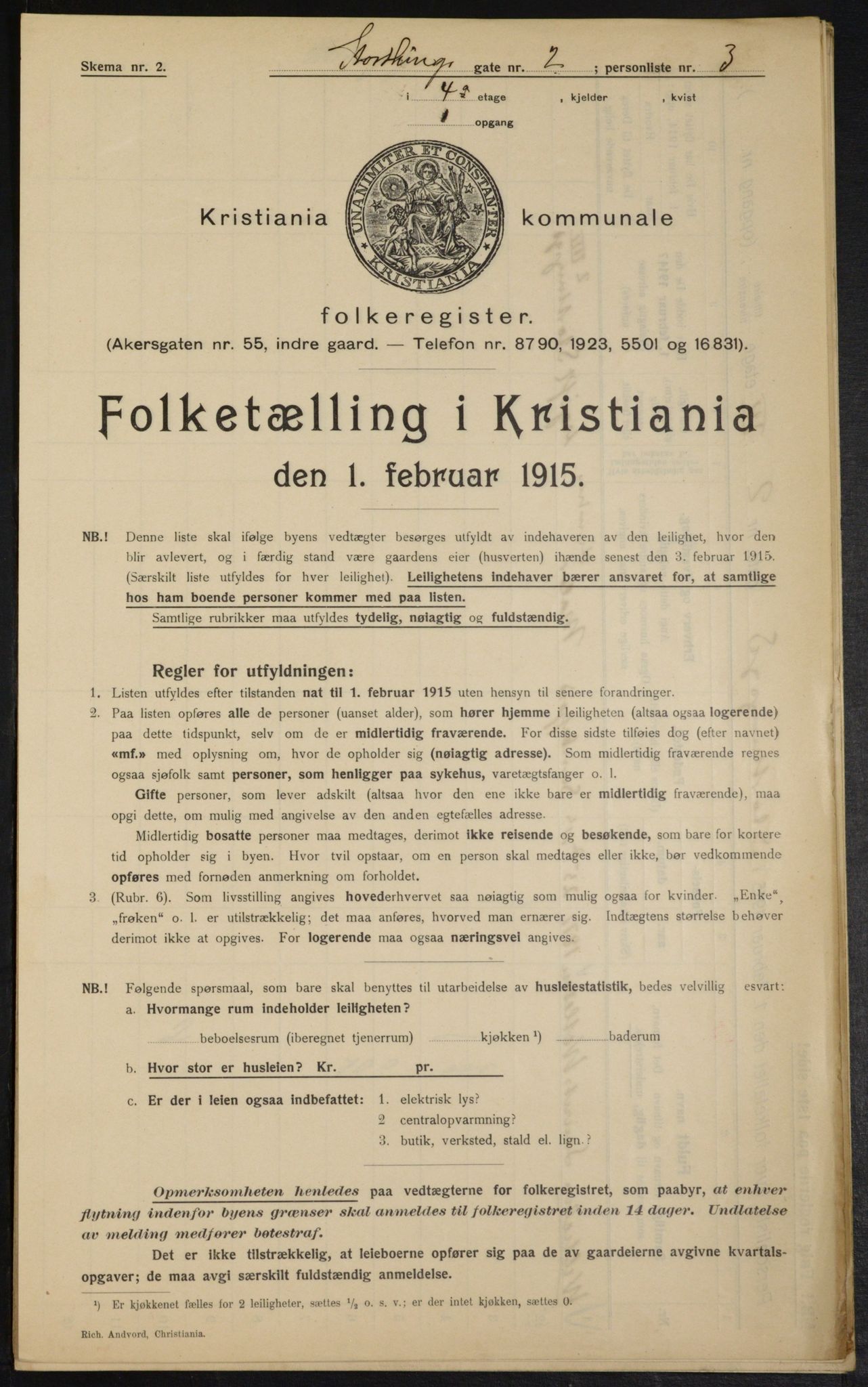 OBA, Municipal Census 1915 for Kristiania, 1915, p. 103663