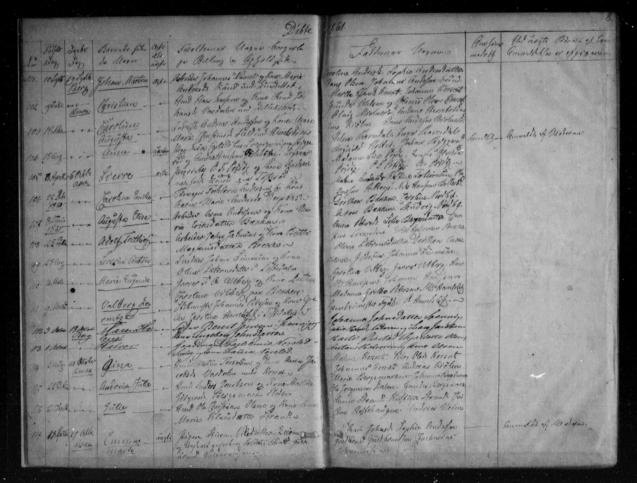 Berg prestekontor Kirkebøker, SAO/A-10902/F/Fa/L0005: Parish register (official) no. I 5, 1861-1877, p. 8