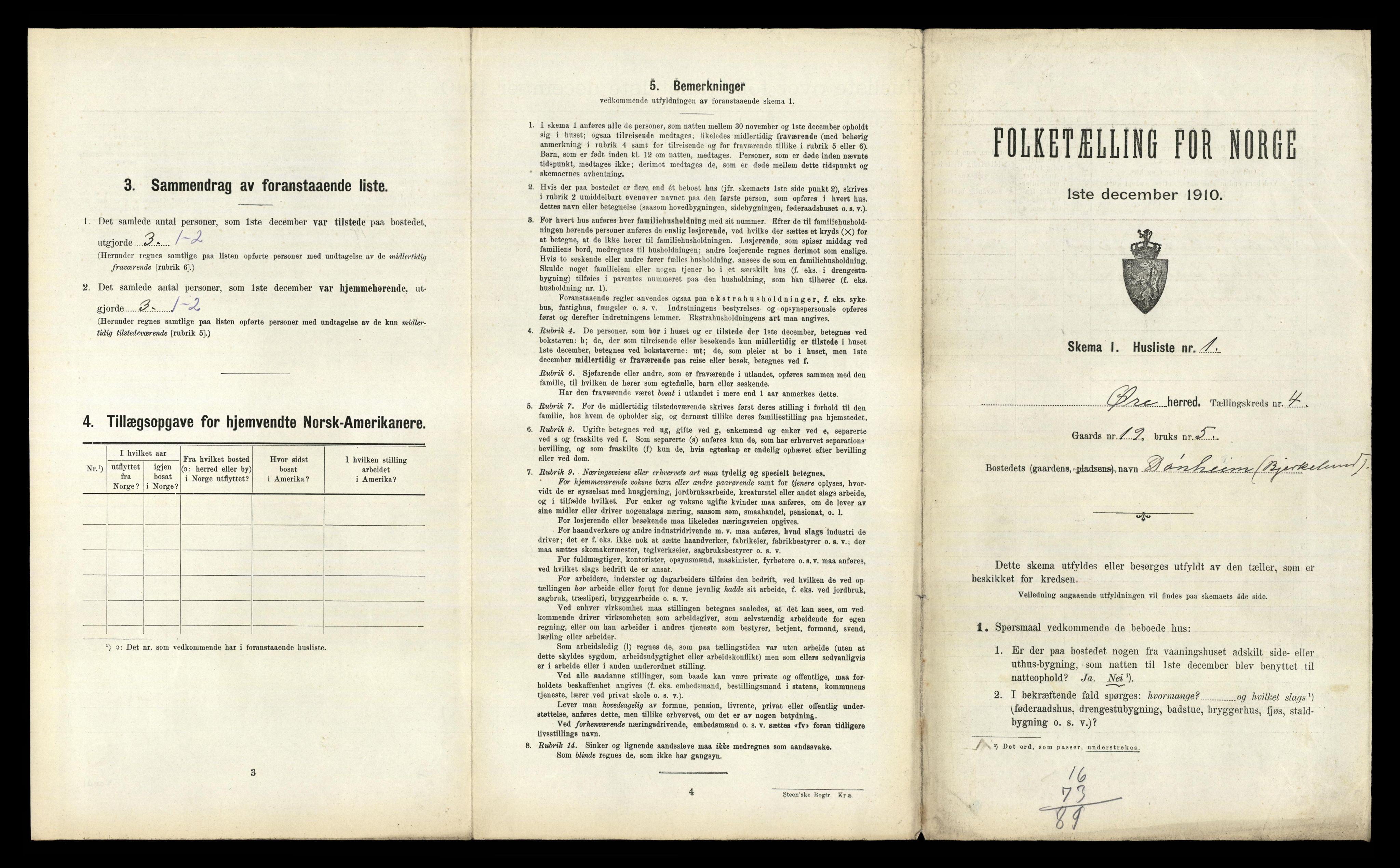 RA, 1910 census for Øre, 1910, p. 289