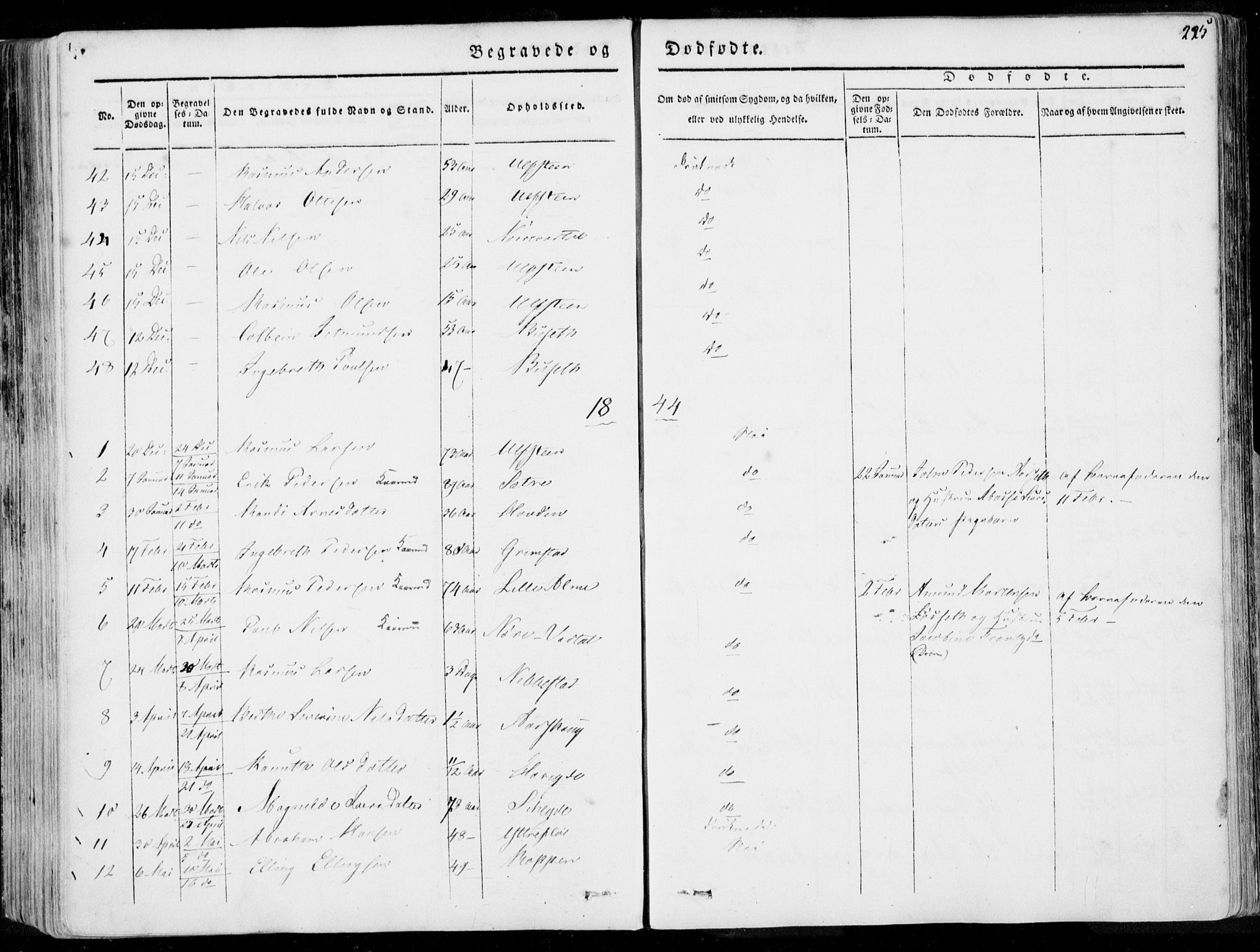 Ministerialprotokoller, klokkerbøker og fødselsregistre - Møre og Romsdal, AV/SAT-A-1454/509/L0104: Parish register (official) no. 509A02, 1833-1847, p. 225