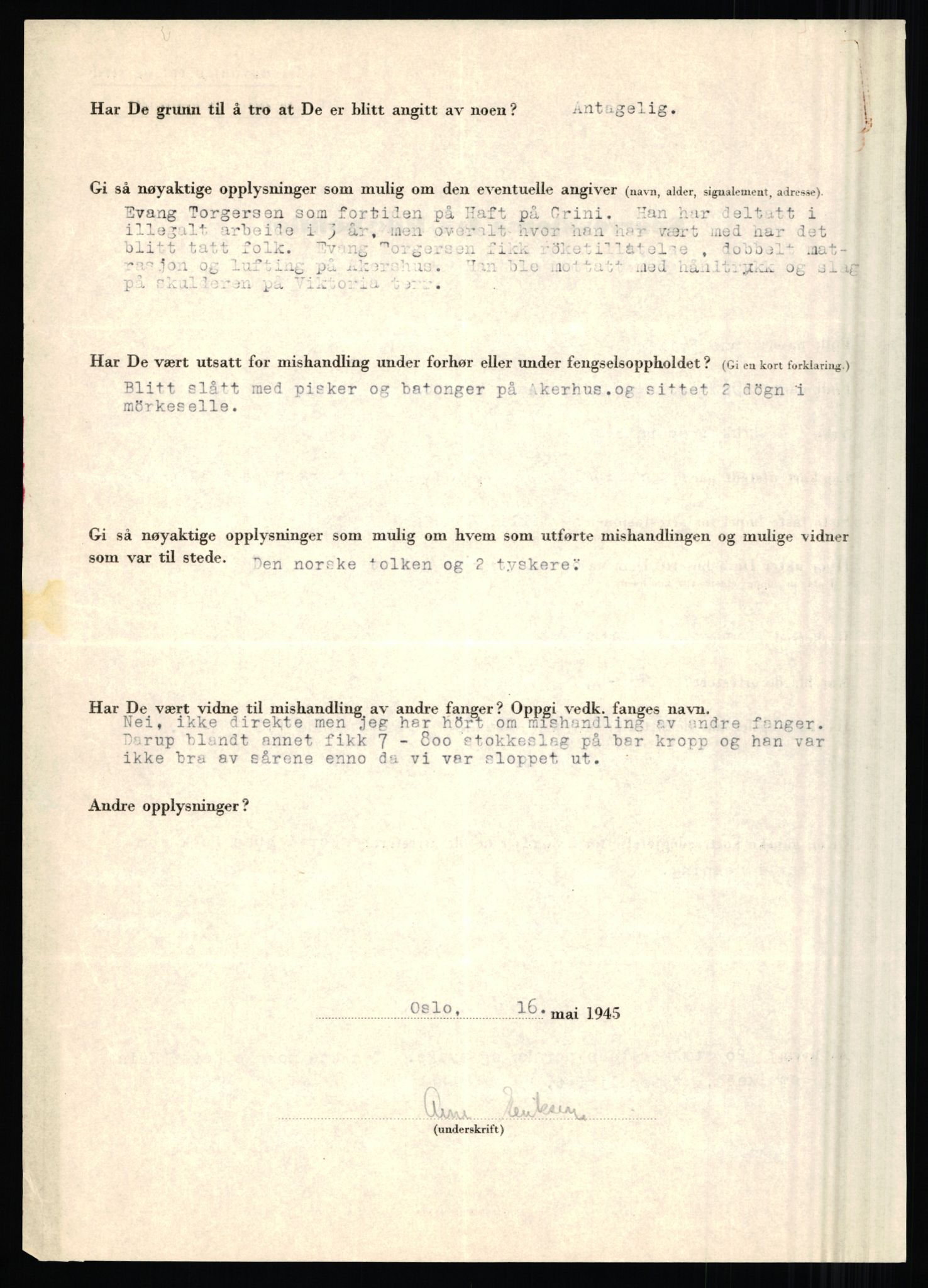 Rikspolitisjefen, AV/RA-S-1560/L/L0004: Eriksen, Alf - Geving, Øivind, 1940-1945, p. 10