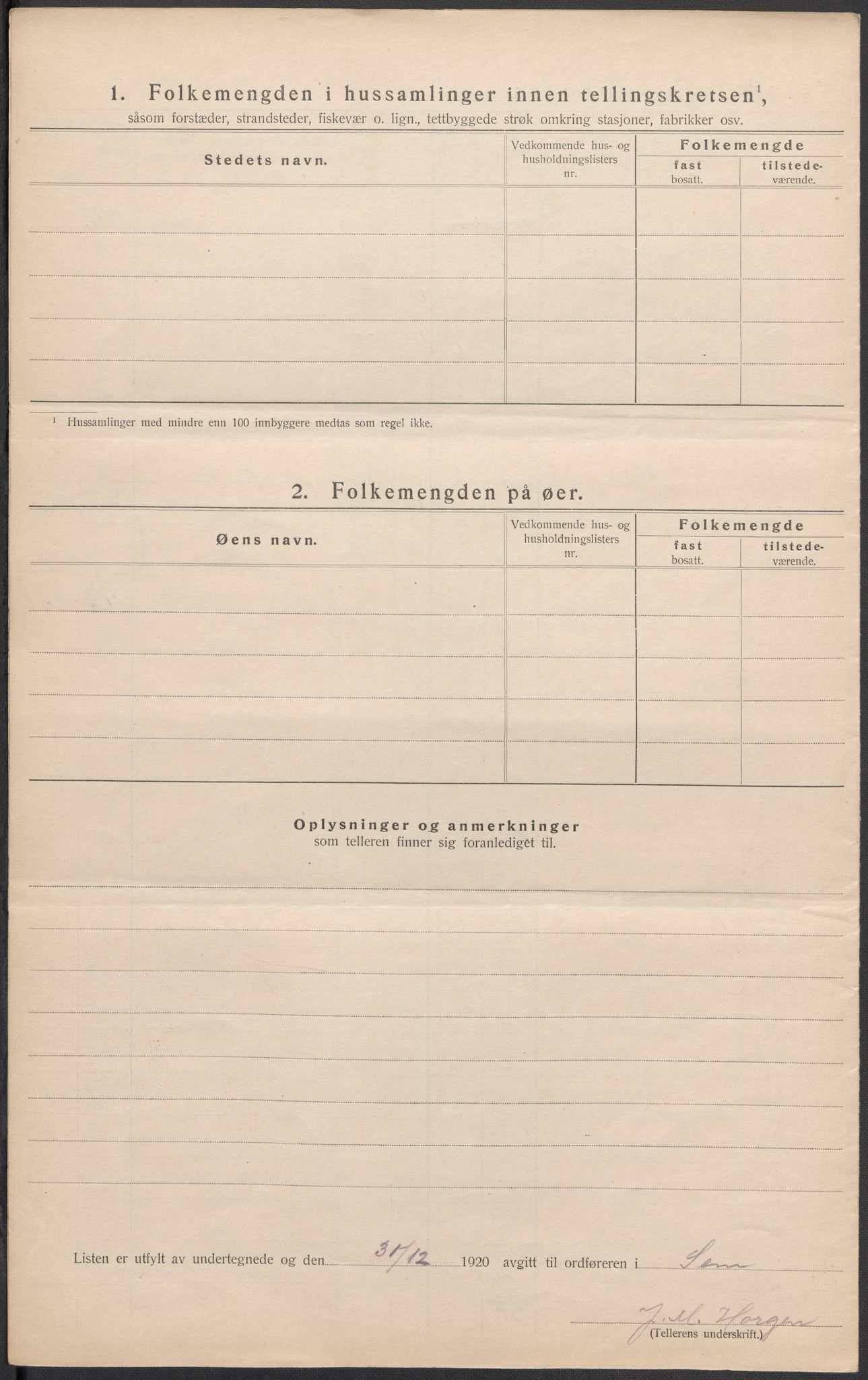 SAKO, 1920 census for Sem, 1920, p. 39