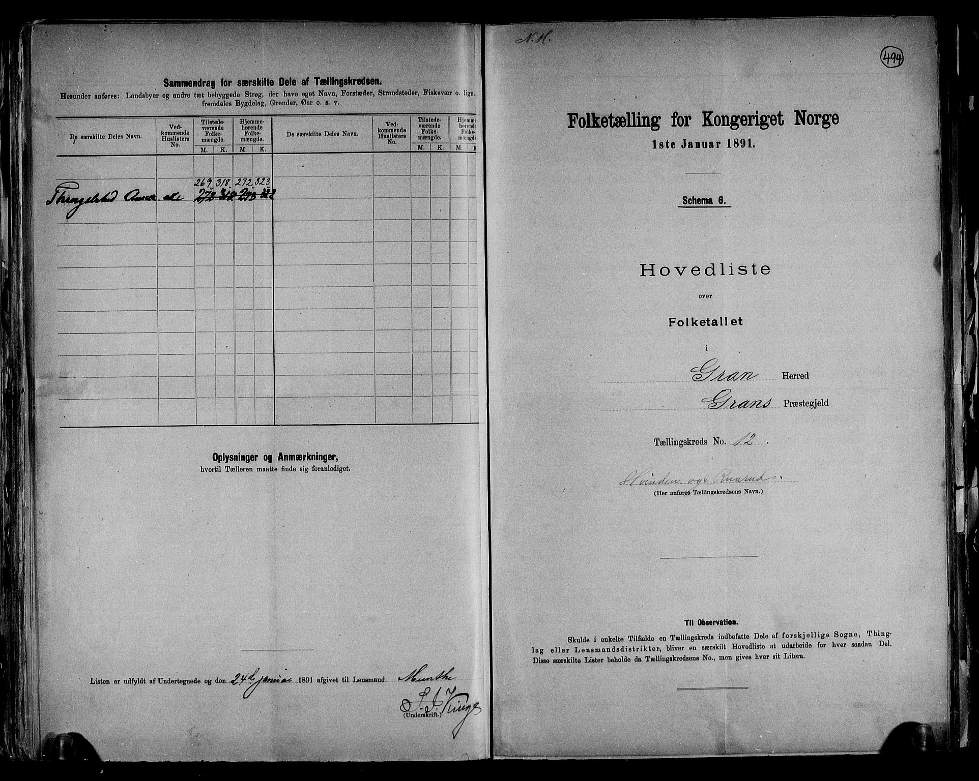 RA, 1891 census for 0534 Gran, 1891, p. 34