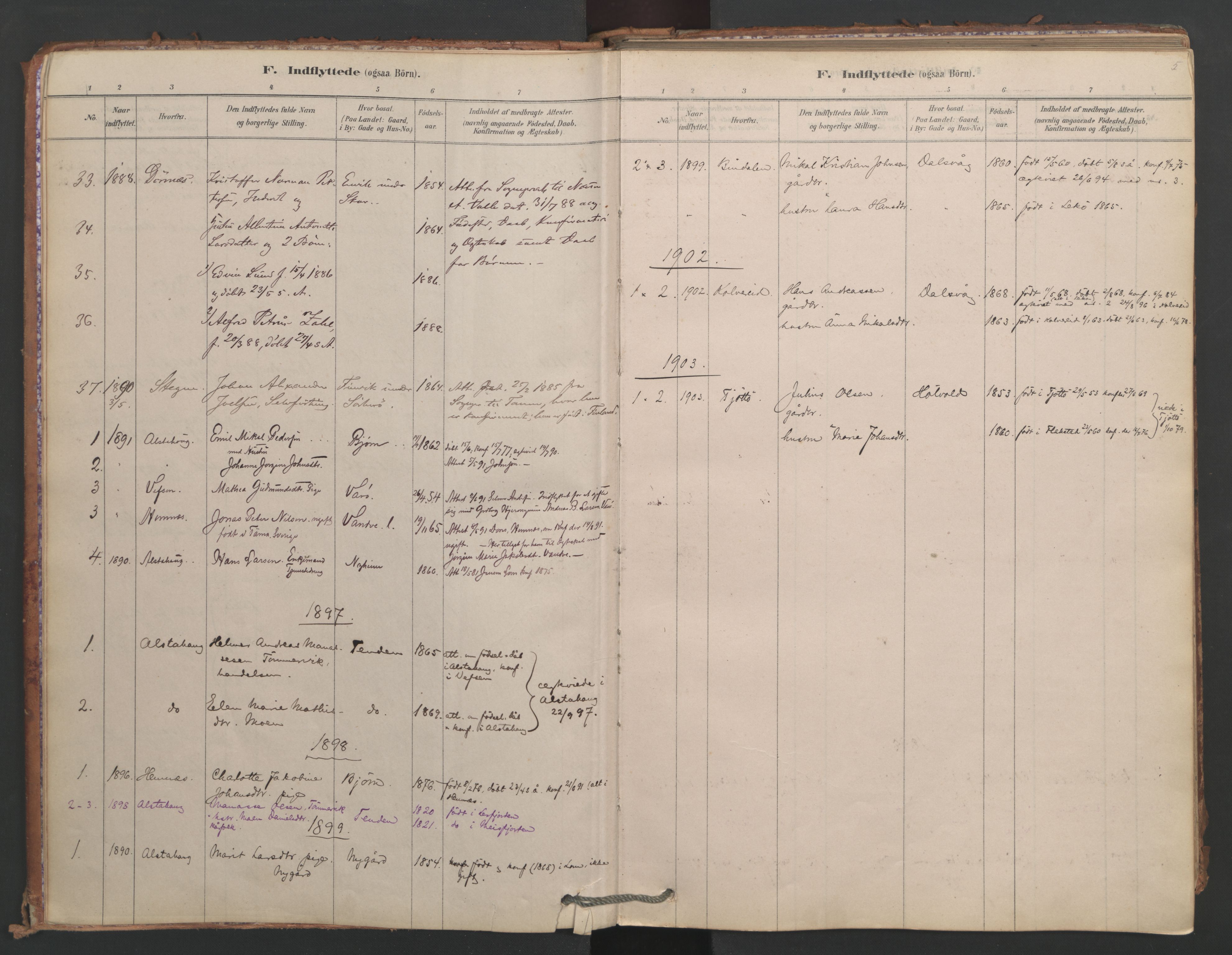 Ministerialprotokoller, klokkerbøker og fødselsregistre - Nordland, SAT/A-1459/834/L0509: Parish register (official) no. 834A07, 1878-1937, p. 5