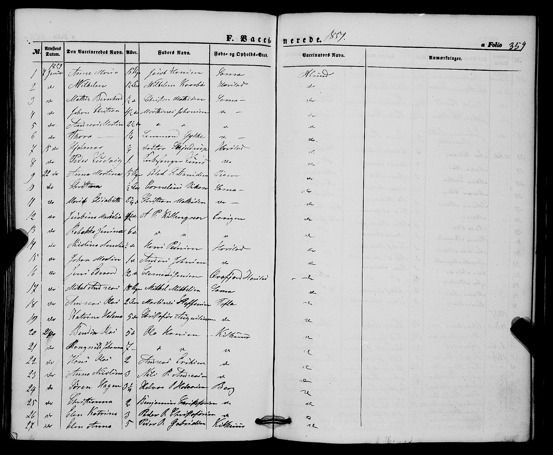 Trondenes sokneprestkontor, SATØ/S-1319/H/Ha/L0011kirke: Parish register (official) no. 11, 1853-1862, p. 359