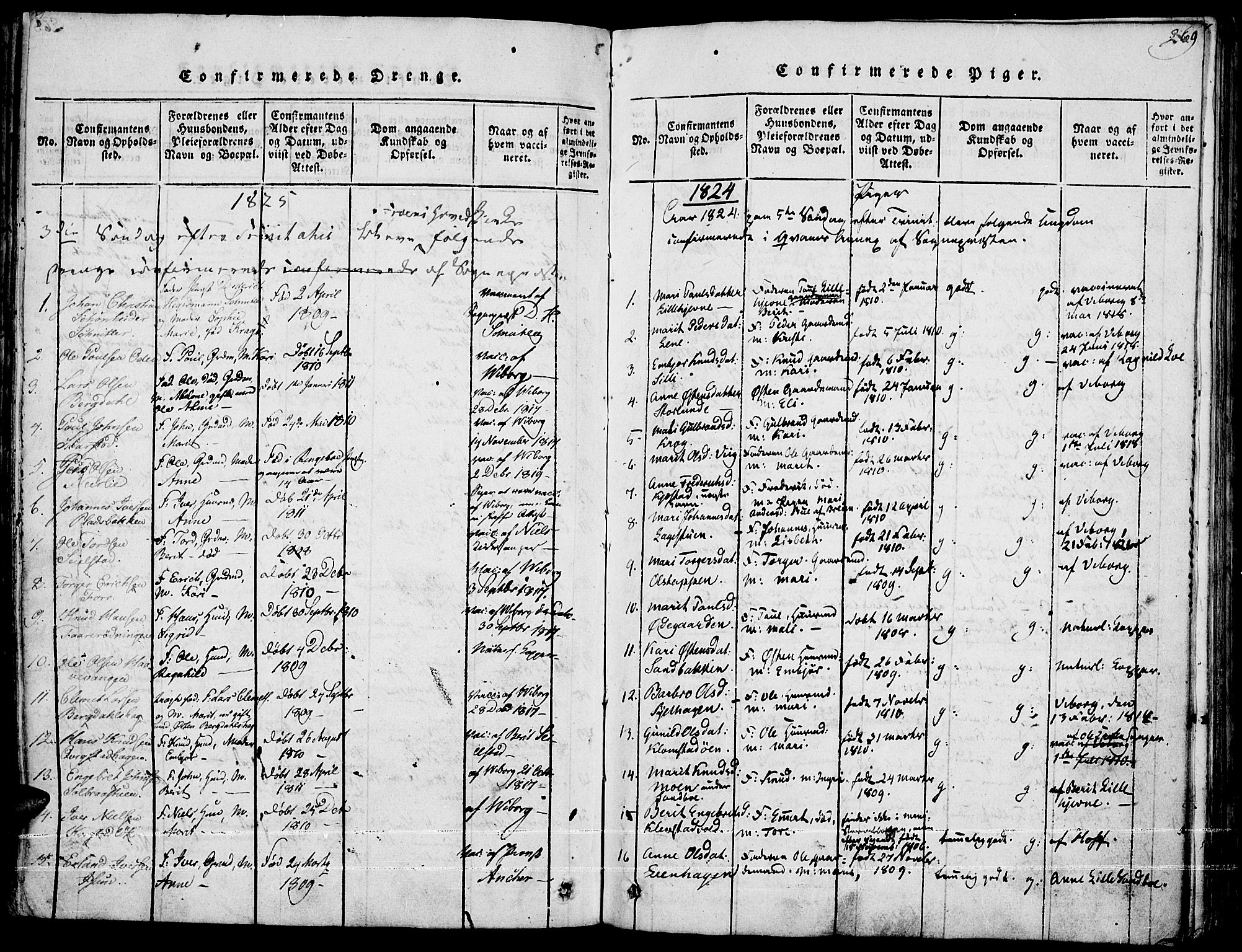 Fron prestekontor, SAH/PREST-078/H/Ha/Haa/L0002: Parish register (official) no. 2, 1816-1827, p. 269