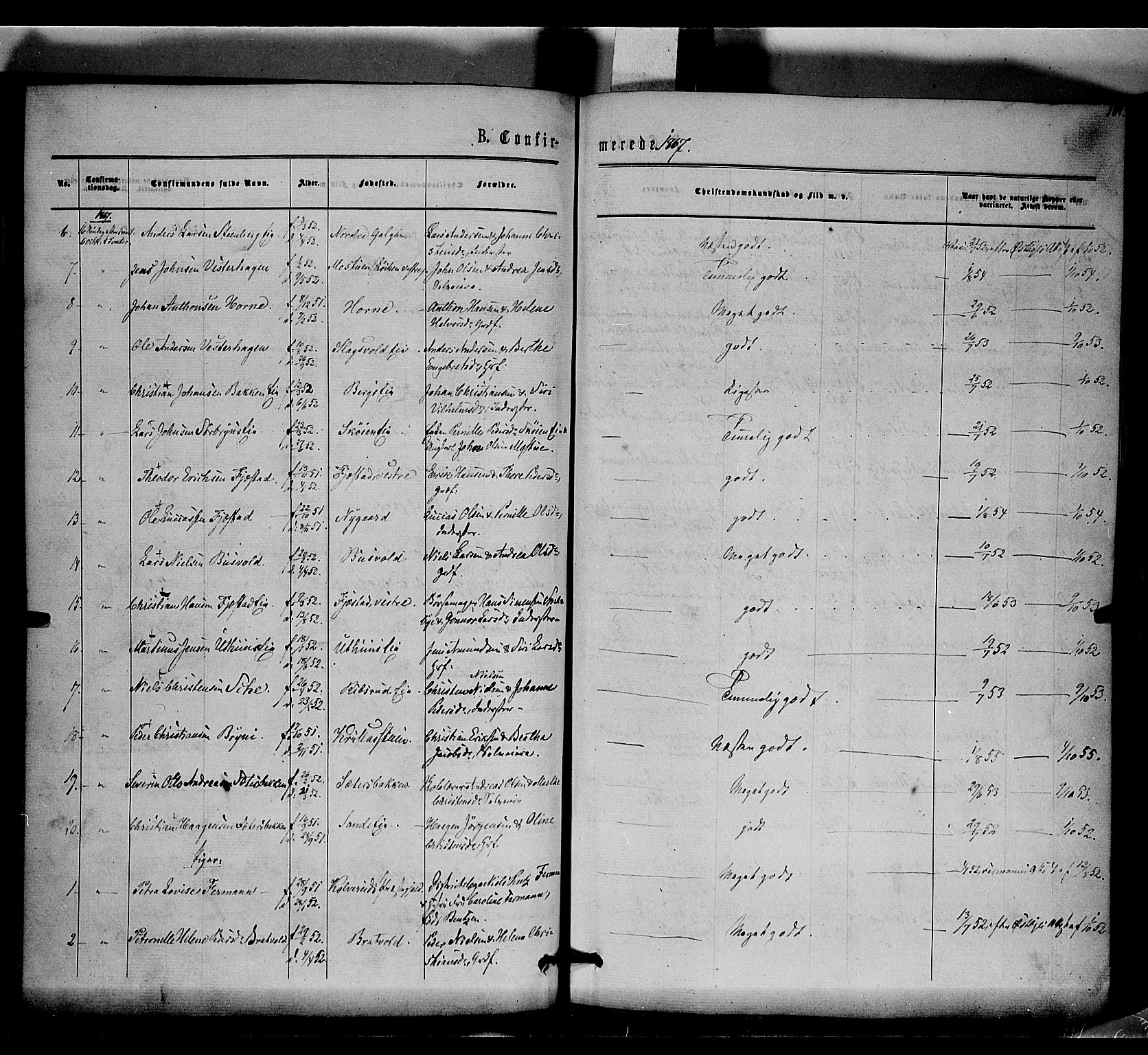 Romedal prestekontor, AV/SAH-PREST-004/K/L0005: Parish register (official) no. 5, 1862-1874, p. 167