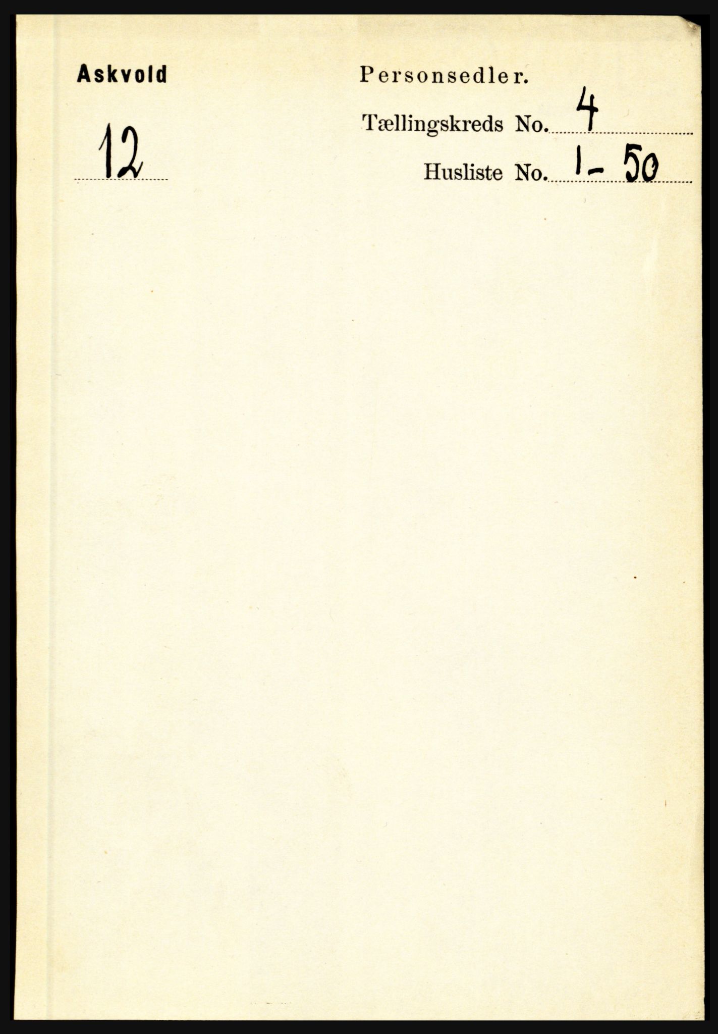 RA, 1891 census for 1428 Askvoll, 1891, p. 1240