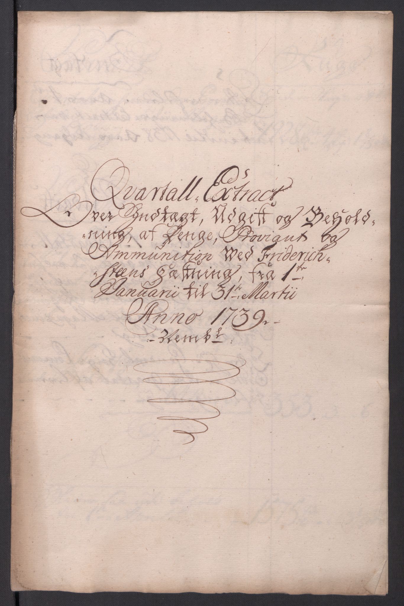 Kommanderende general (KG I) med Det norske krigsdirektorium, RA/EA-5419/D/L0154: Fredriksten festning: Brev, inventarfortegnelser og regnskapsekstrakter, 1730-1739, p. 759