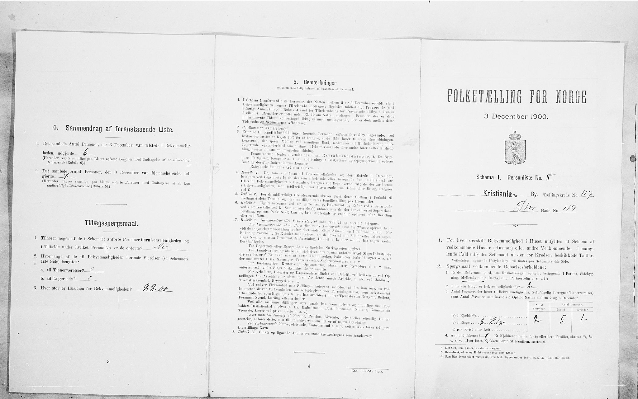 SAO, 1900 census for Kristiania, 1900, p. 92691