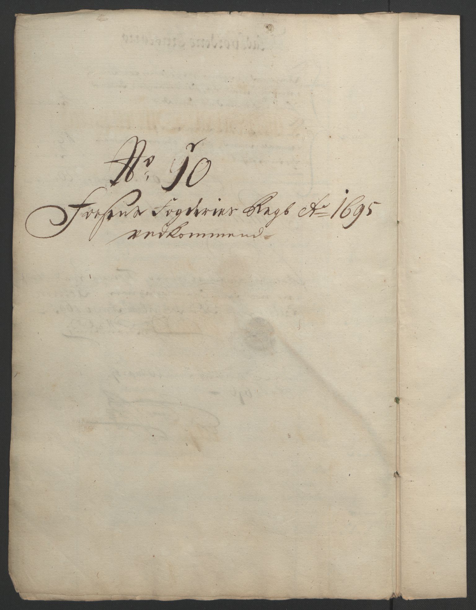 Rentekammeret inntil 1814, Reviderte regnskaper, Fogderegnskap, AV/RA-EA-4092/R57/L3851: Fogderegnskap Fosen, 1695-1696, p. 148