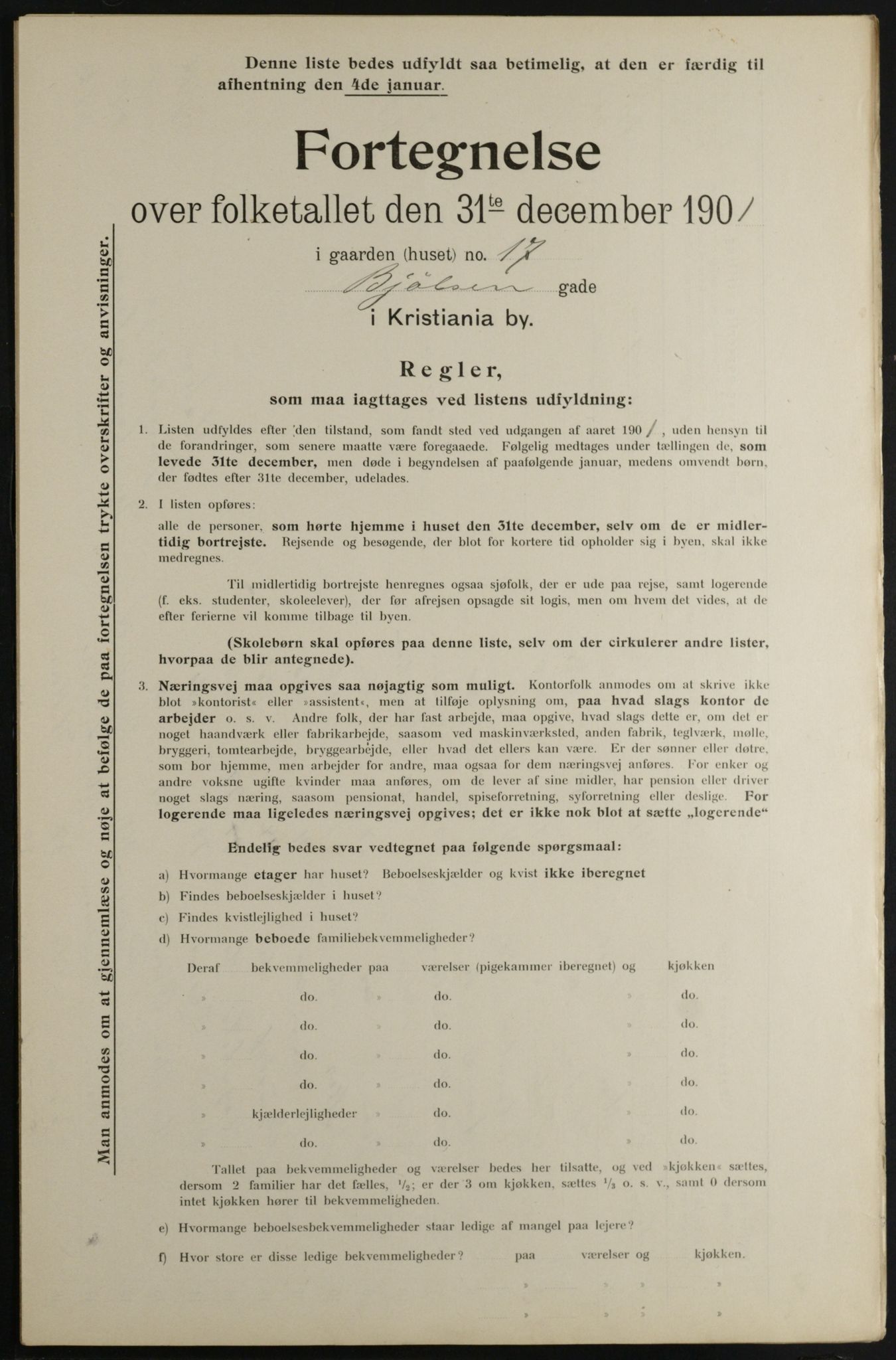 OBA, Municipal Census 1901 for Kristiania, 1901, p. 1089