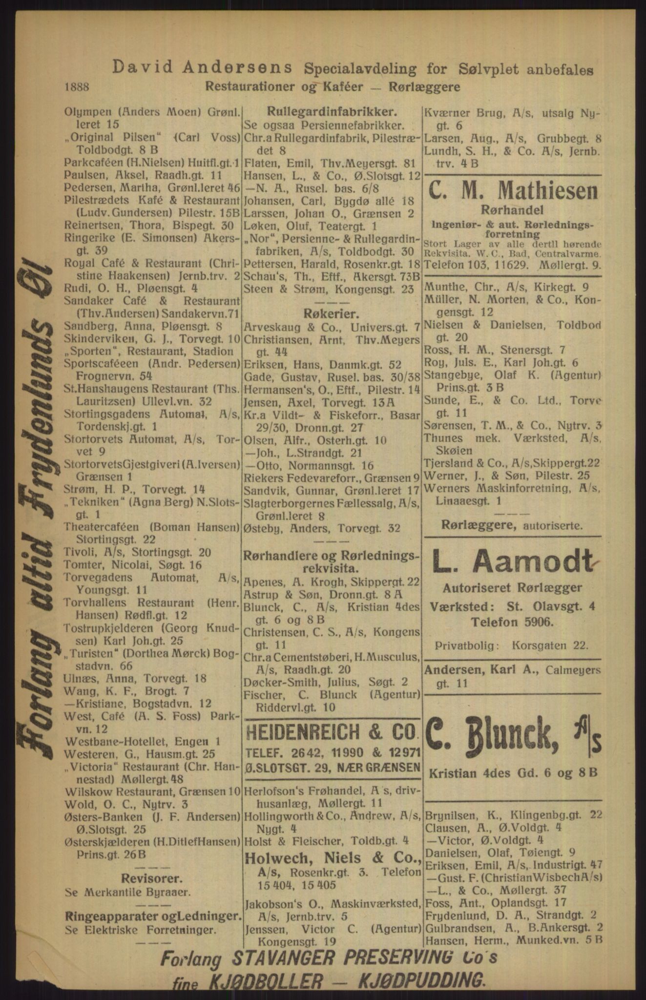 Kristiania/Oslo adressebok, PUBL/-, 1915, p. 1888
