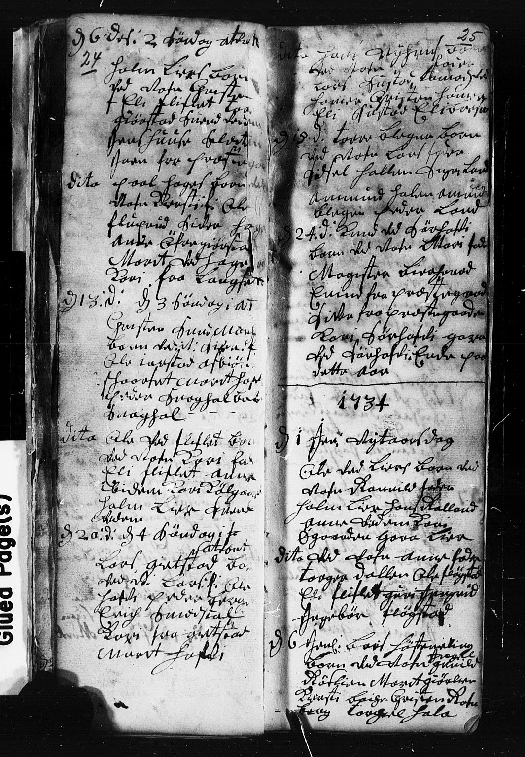 Fåberg prestekontor, SAH/PREST-086/H/Ha/Hab/L0001: Parish register (copy) no. 1, 1727-1767, p. 24-25