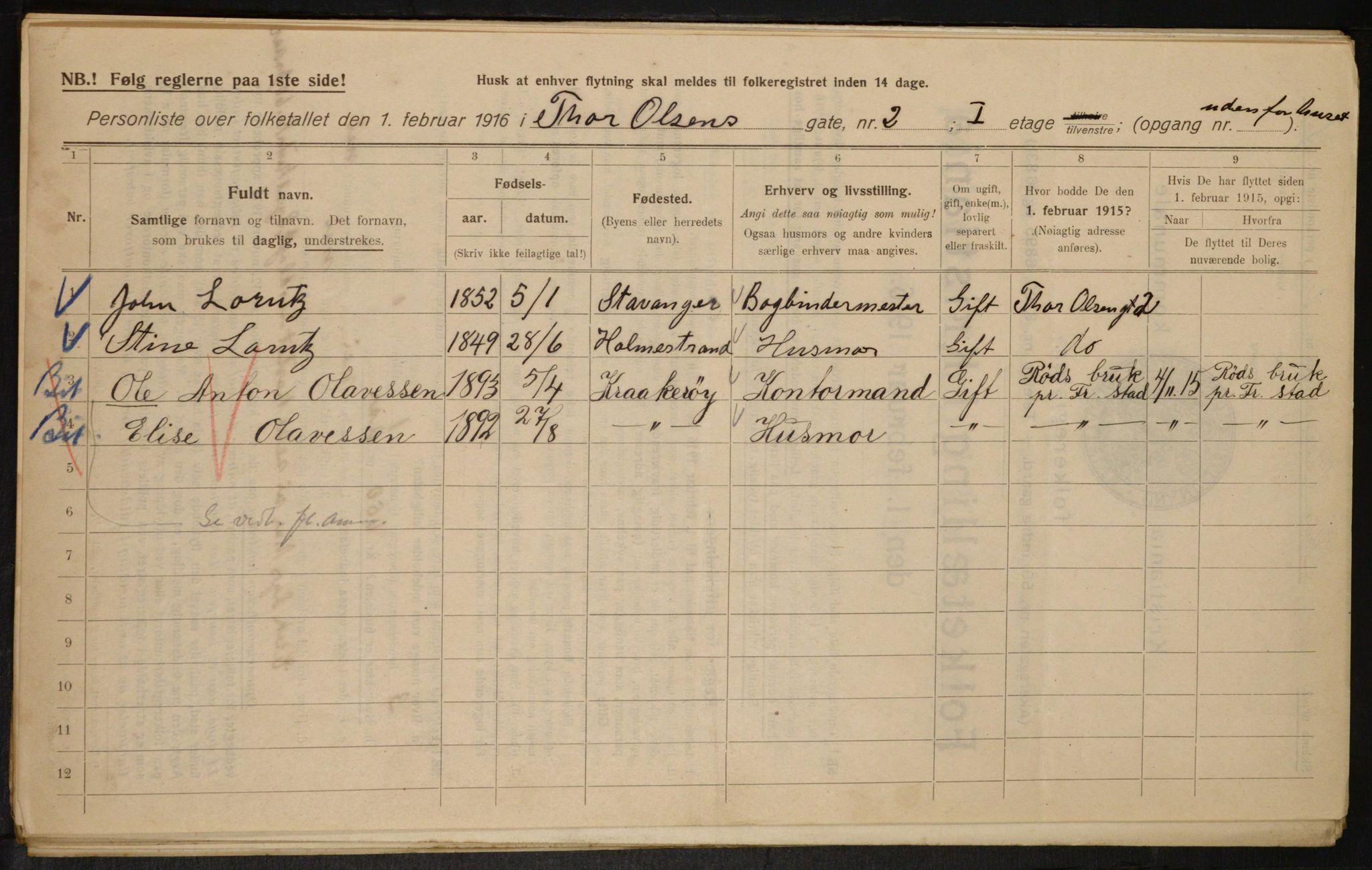 OBA, Municipal Census 1916 for Kristiania, 1916, p. 112352