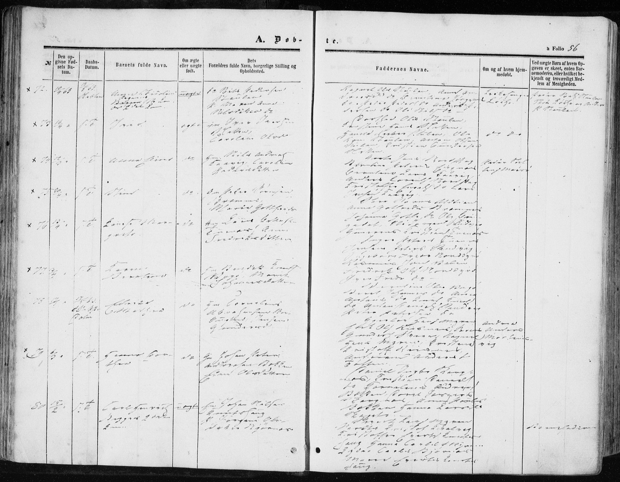 Ministerialprotokoller, klokkerbøker og fødselsregistre - Sør-Trøndelag, AV/SAT-A-1456/634/L0531: Parish register (official) no. 634A07, 1861-1870, p. 56