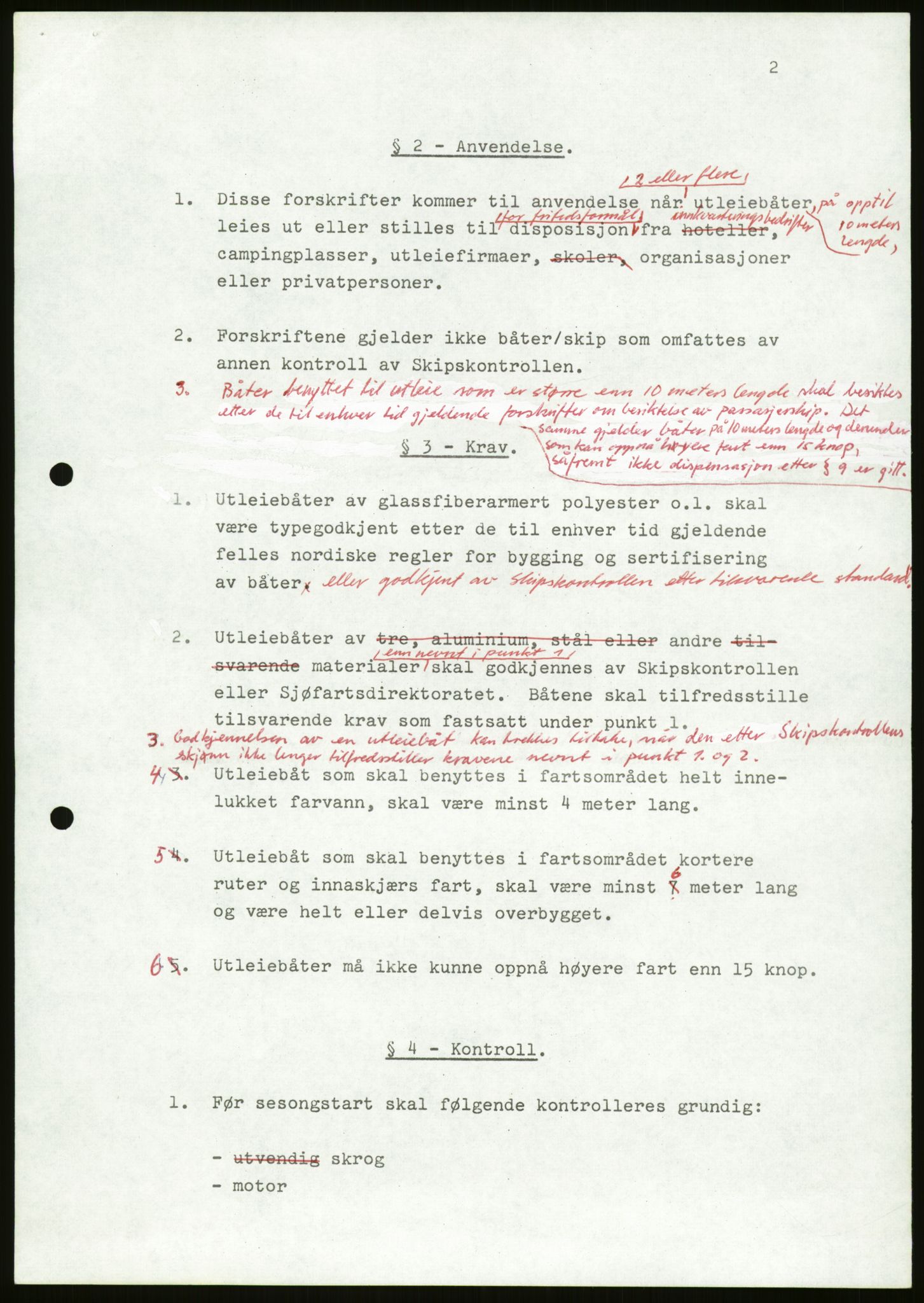 Sjøfartsdirektoratet med forløpere, generelt arkiv, AV/RA-S-1407/D/Du/Duc/L0642/0001: Skipskontrollen - Forskrifter / Forskrift om utleiebåter (2 mapper), 1978-1987, p. 291