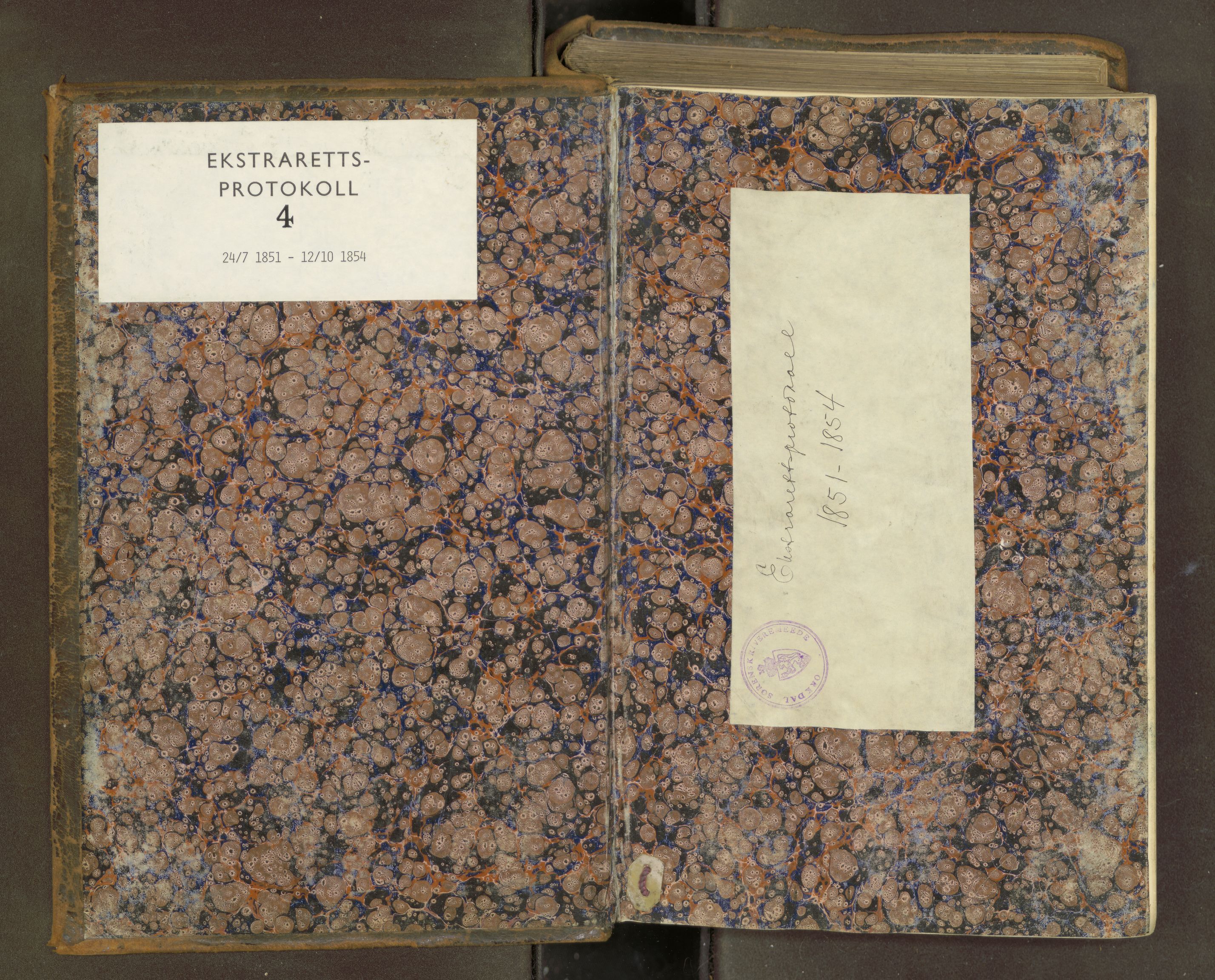Orkdal sorenskriveri, SAT/A-4169/1/1/1B/L0004: Ekstrarettsprotokoll, 1851-1854