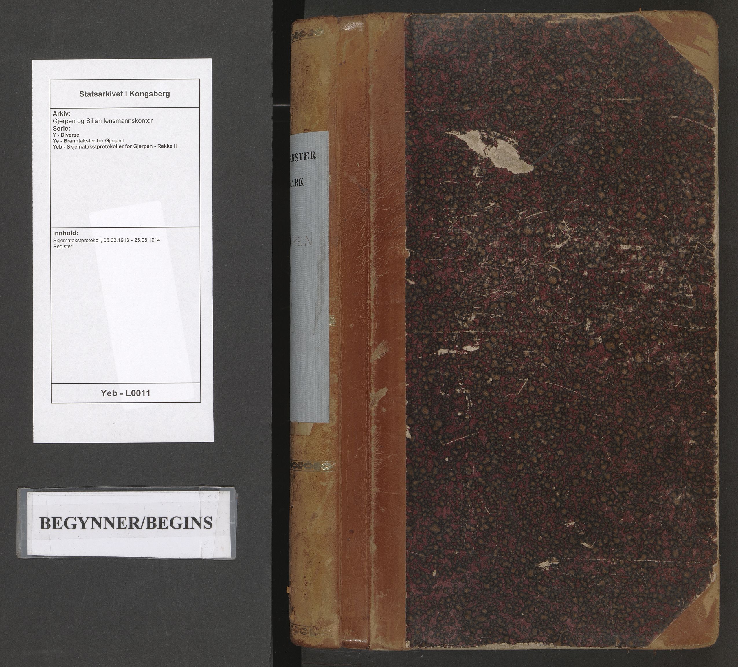 Gjerpen og Siljan lensmannskontor, SAKO/A-555/Y/Ye/Yeb/L0011: Skjematakstprotokoll, 1913-1914