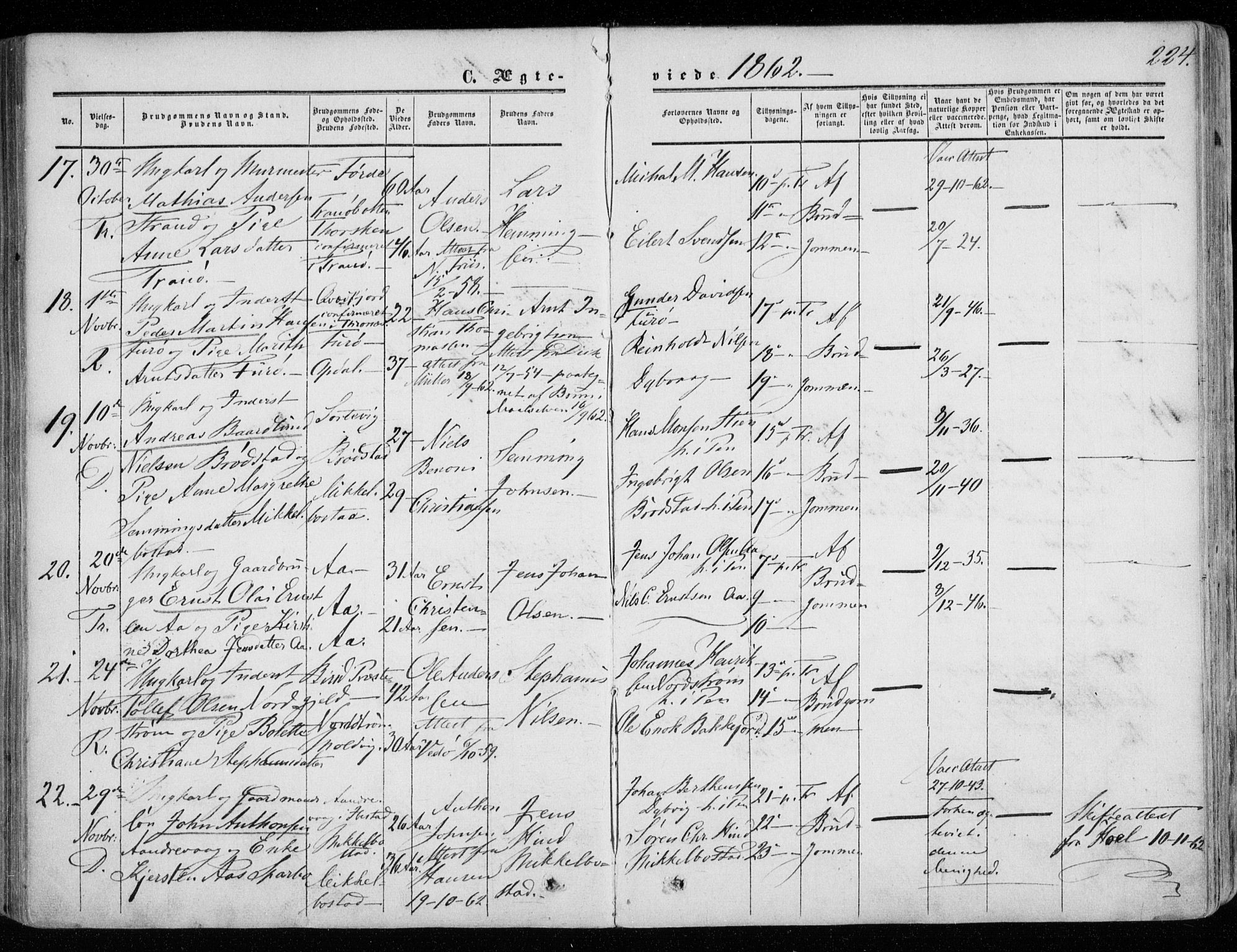 Tranøy sokneprestkontor, SATØ/S-1313/I/Ia/Iaa/L0007kirke: Parish register (official) no. 7, 1856-1866, p. 224