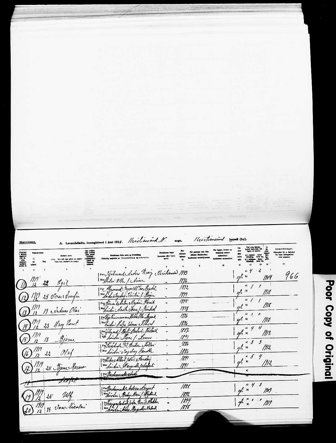 Ministerialprotokoller, klokkerbøker og fødselsregistre - Møre og Romsdal, AV/SAT-A-1454/572/L0861: Parish register (official) no. 572D05, 1913-1920