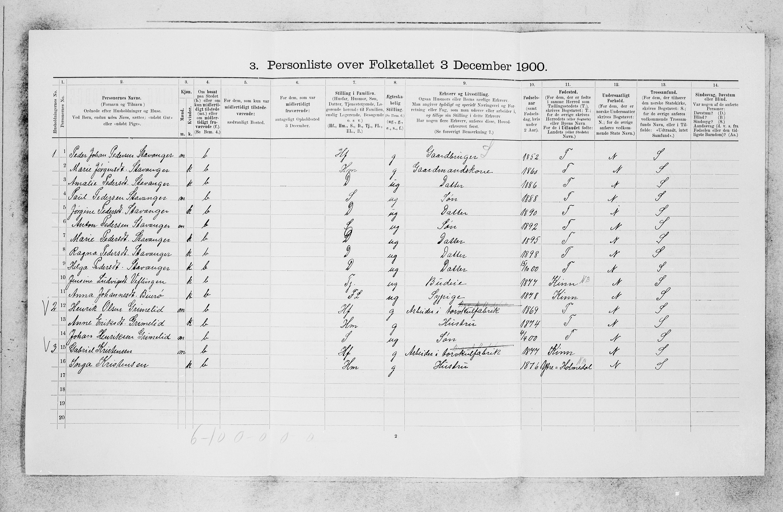 SAB, 1900 census for Askvoll, 1900, p. 171