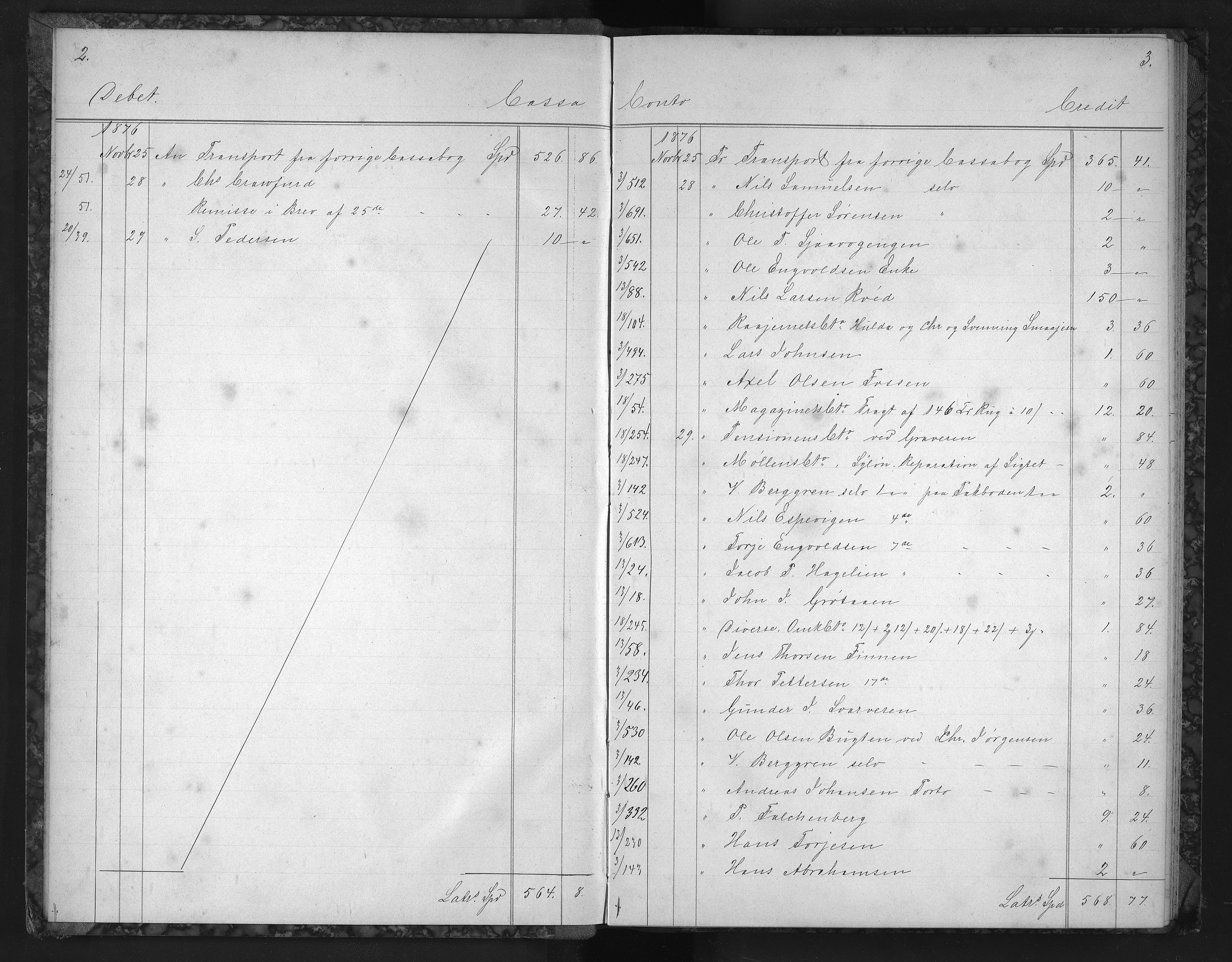 Egelands Verk, NESJ/NJM-002/03/L0005: Kassabok, 1876-1877