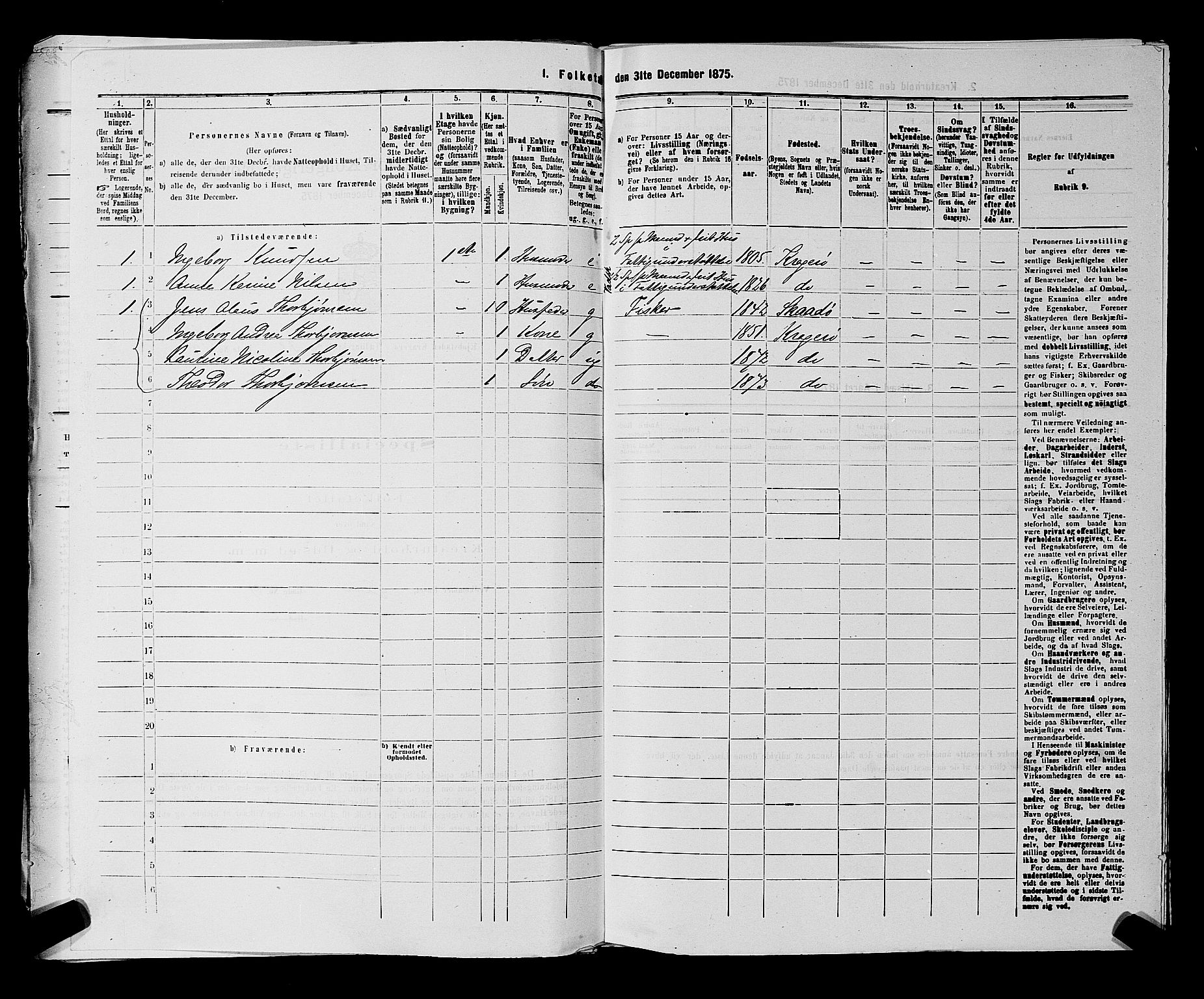 SAKO, 1875 census for 0801P Kragerø, 1875, p. 784