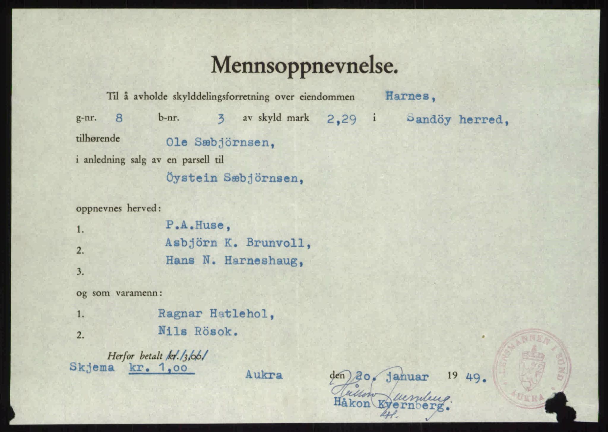 Romsdal sorenskriveri, AV/SAT-A-4149/1/2/2C: Mortgage book no. A28, 1948-1949, Diary no: : 449/1949