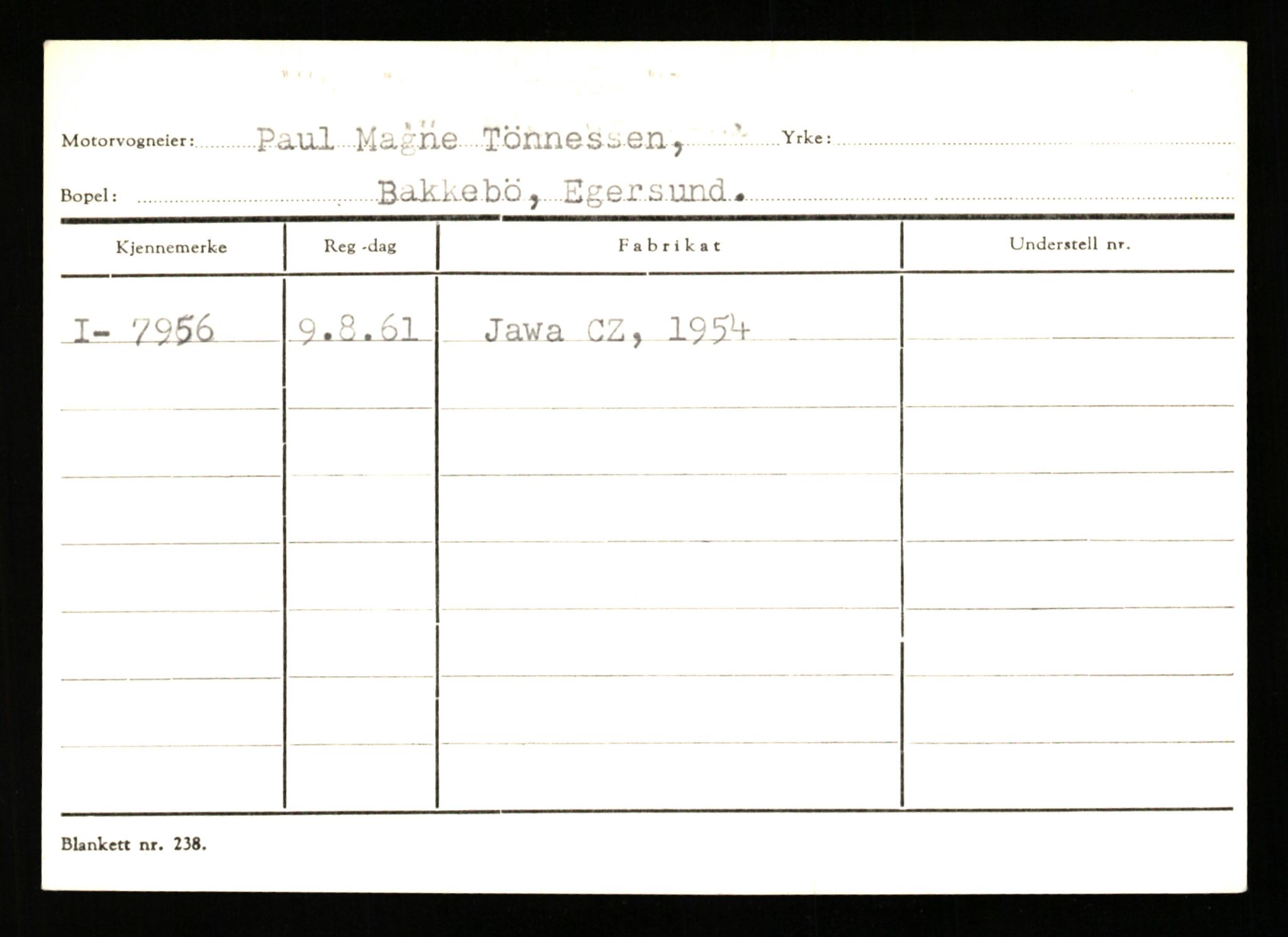 Stavanger trafikkstasjon, AV/SAST-A-101942/0/G/L0002: Registreringsnummer: 5791 - 10405, 1930-1971, p. 1101