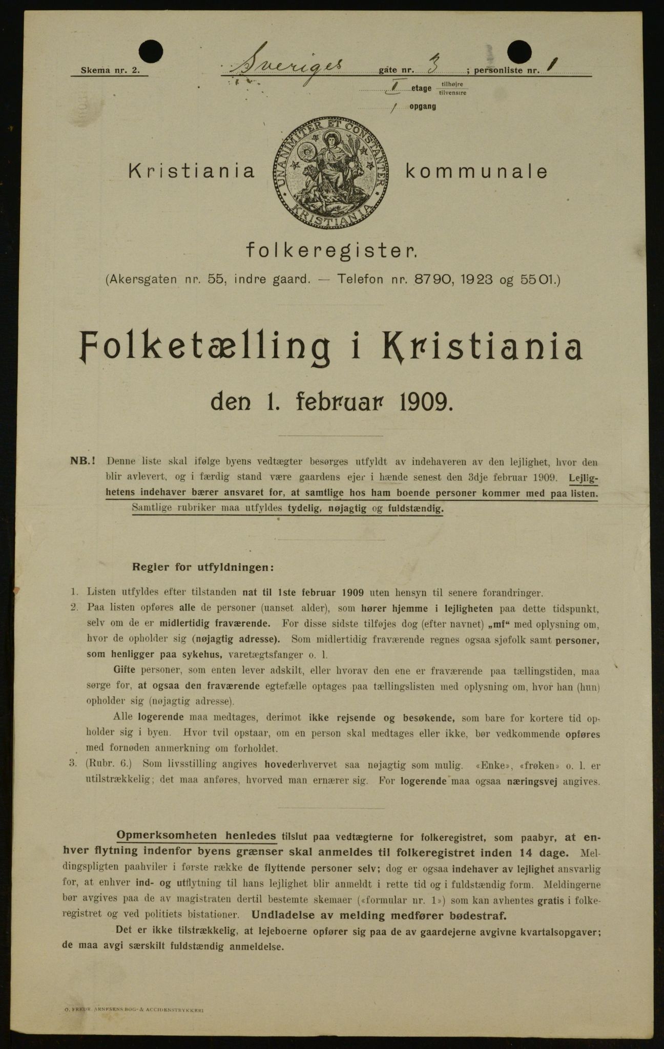 OBA, Municipal Census 1909 for Kristiania, 1909, p. 95702