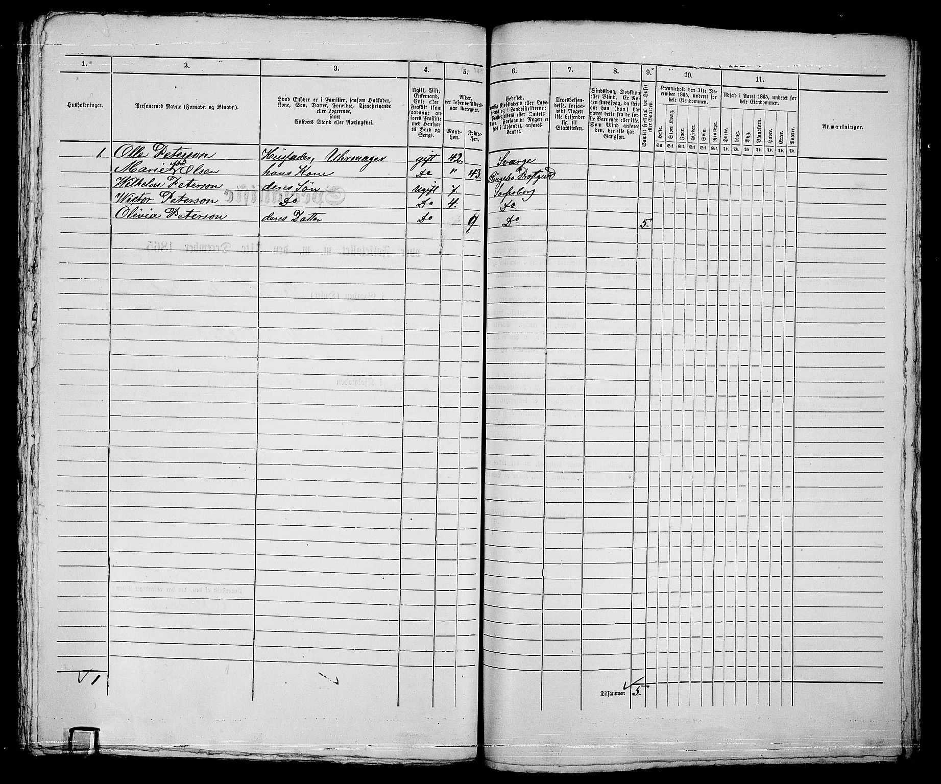 RA, 1865 census for Sarpsborg, 1865, p. 486