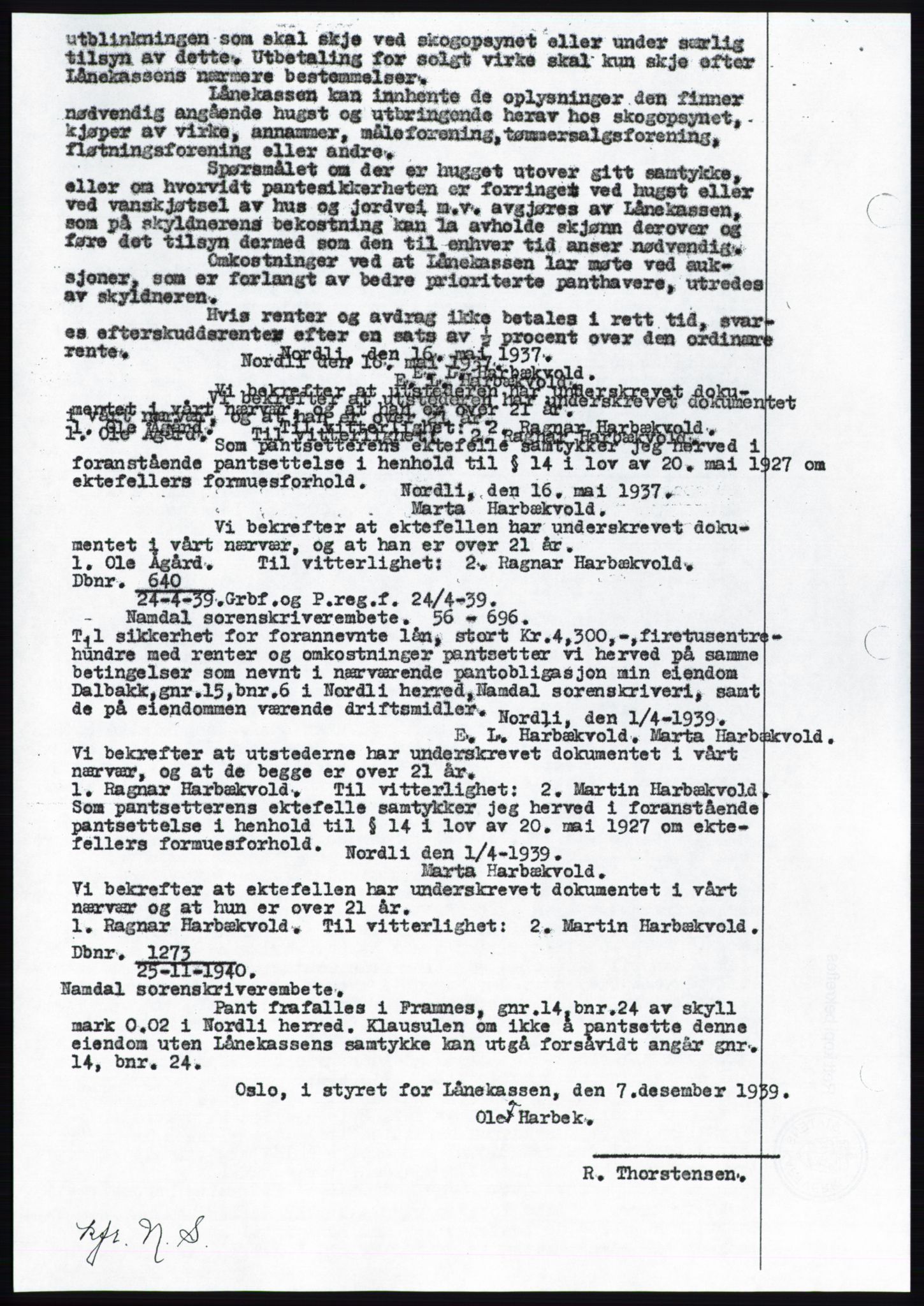 Namdal sorenskriveri, SAT/A-4133/1/2/2C: Mortgage book no. -, 1940-1941, Deed date: 22.11.1940