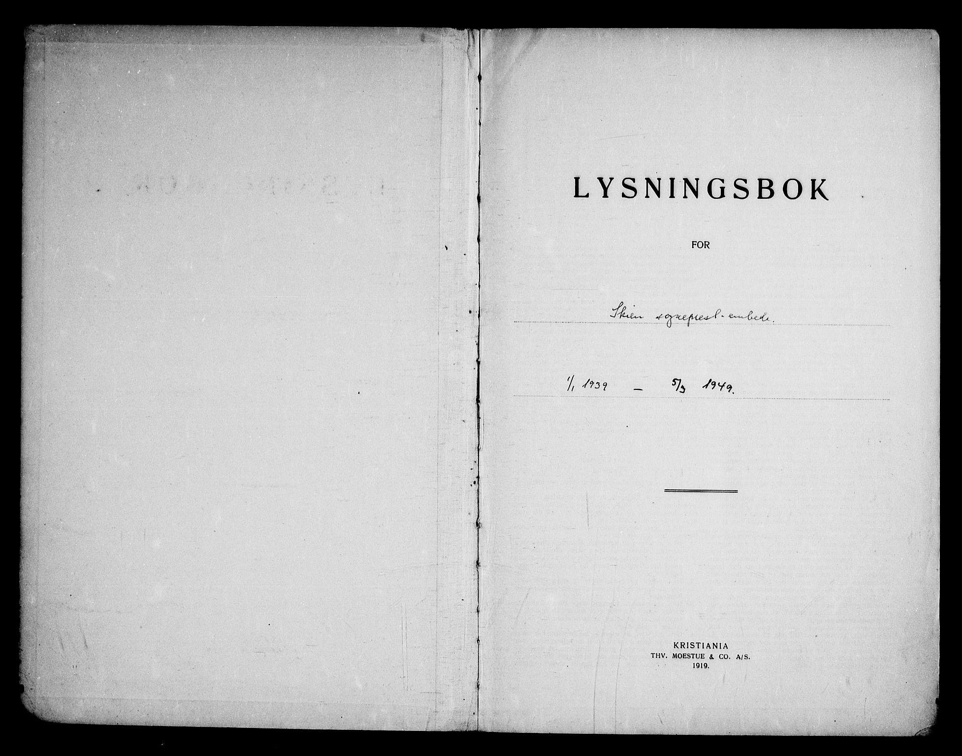 Skien kirkebøker, SAKO/A-302/H/Ha/L0002: Banns register no. 2, 1939-1949