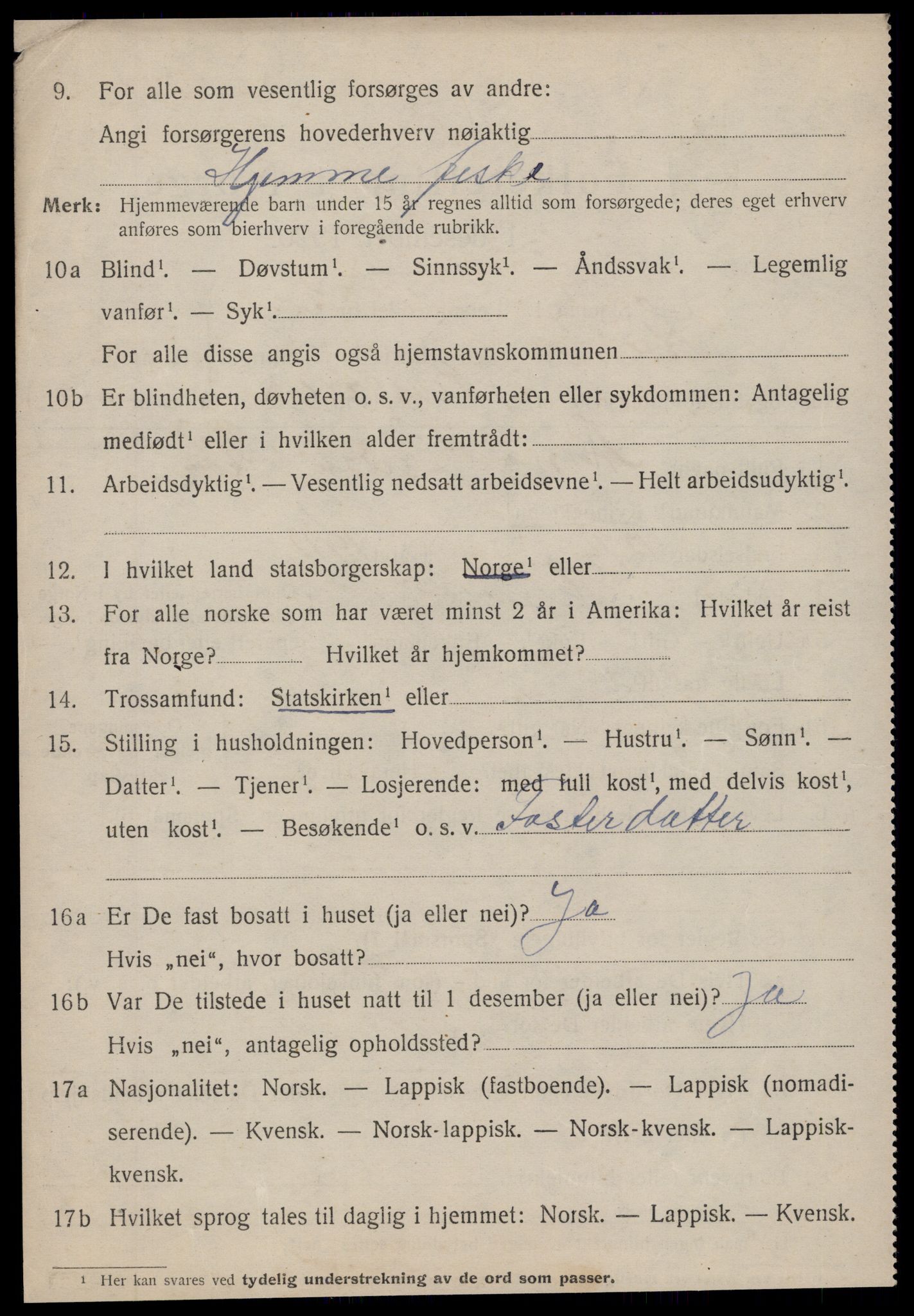 SAT, 1920 census for Kvenvær, 1920, p. 1885