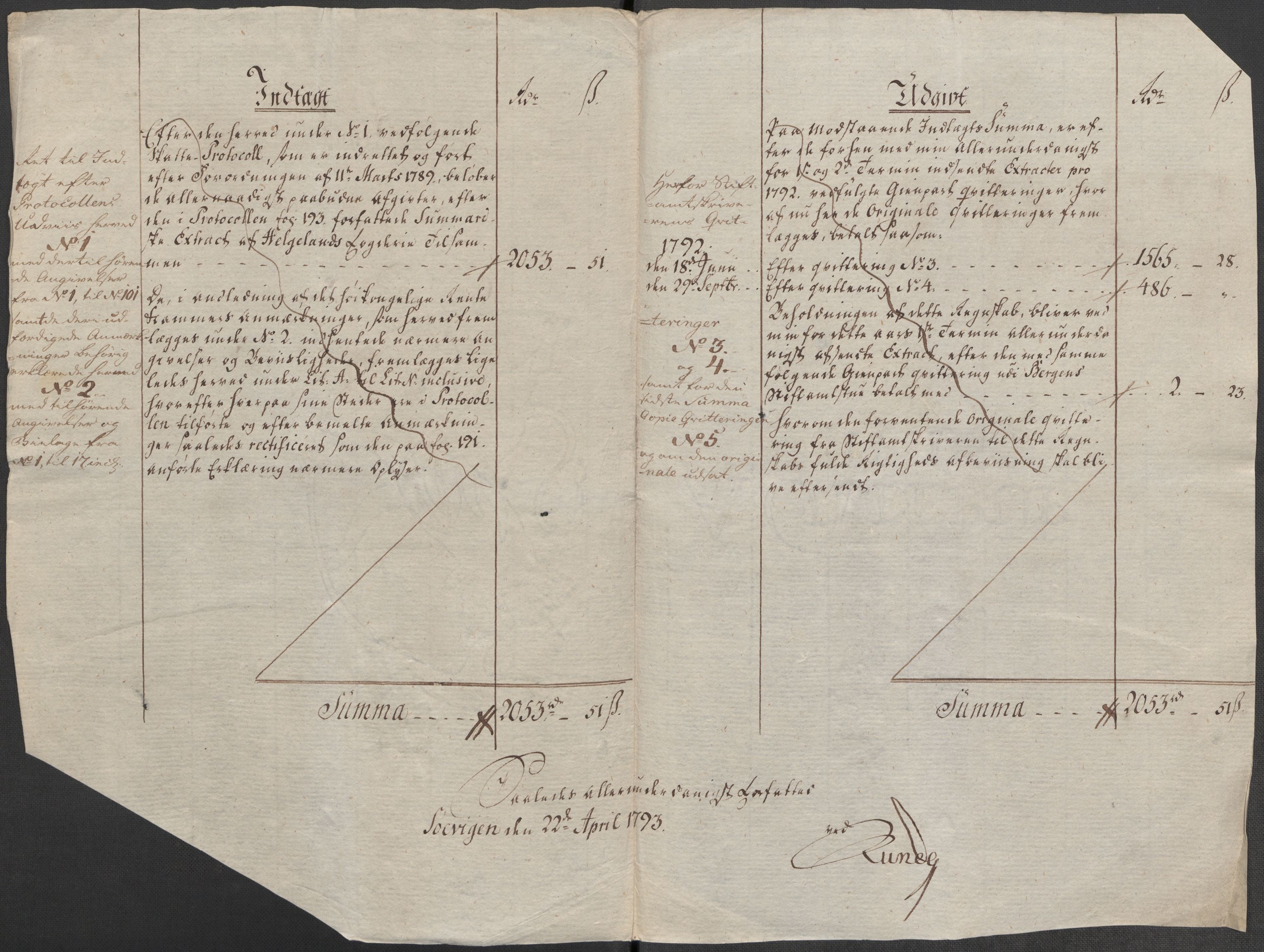 Rentekammeret inntil 1814, Reviderte regnskaper, Mindre regnskaper, AV/RA-EA-4068/Rf/Rfe/L0014: Helgeland fogderi, 1789, p. 6