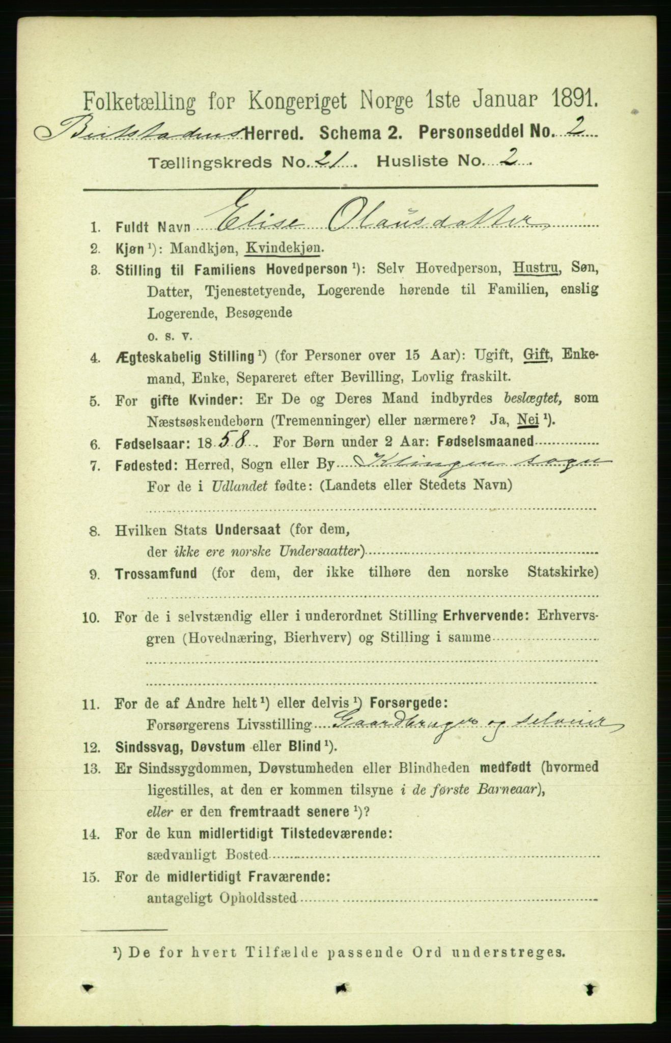 RA, 1891 census for 1727 Beitstad, 1891, p. 5428