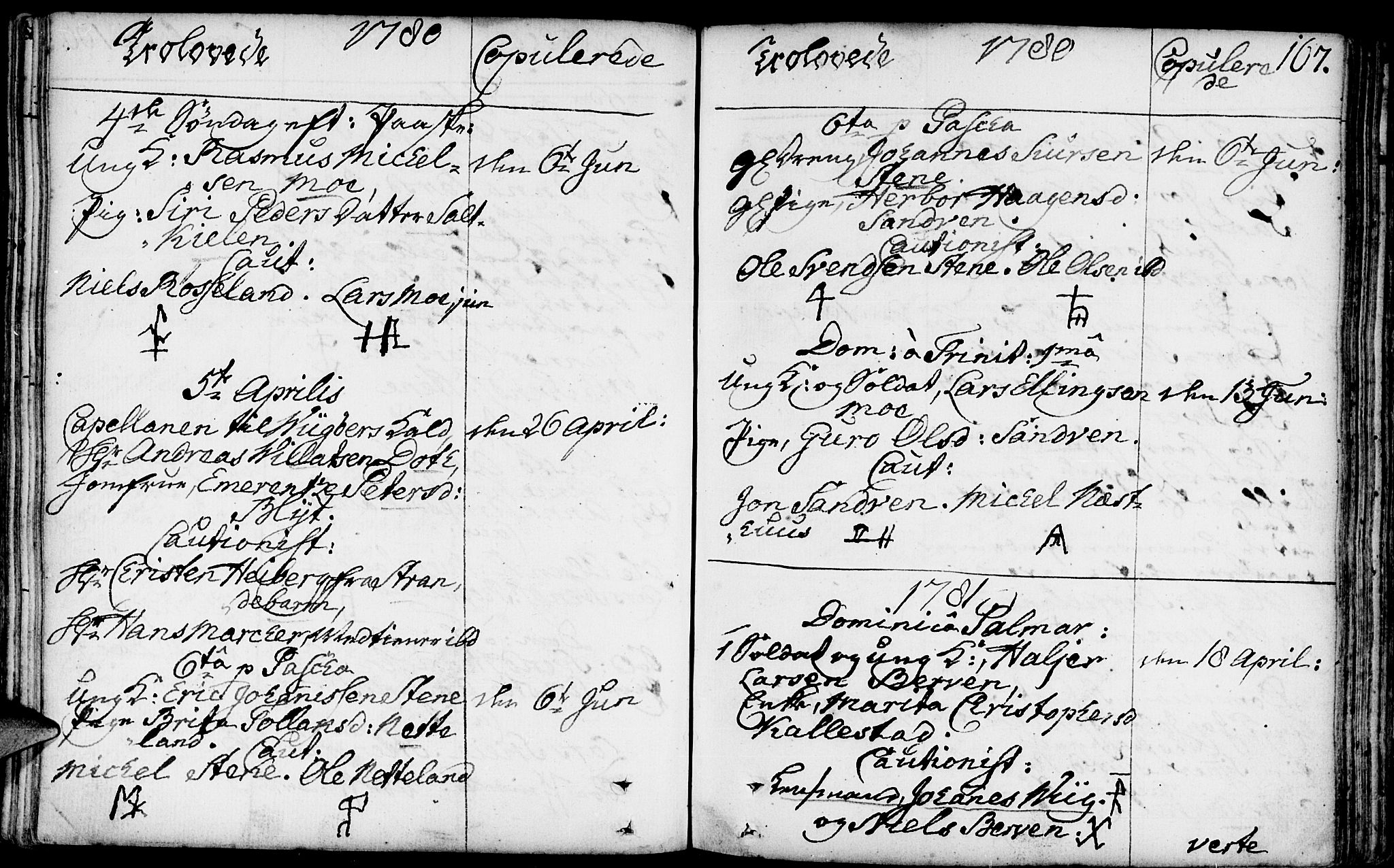Kvam sokneprestembete, SAB/A-76201/H/Haa: Parish register (official) no. A 3, 1743-1795, p. 167