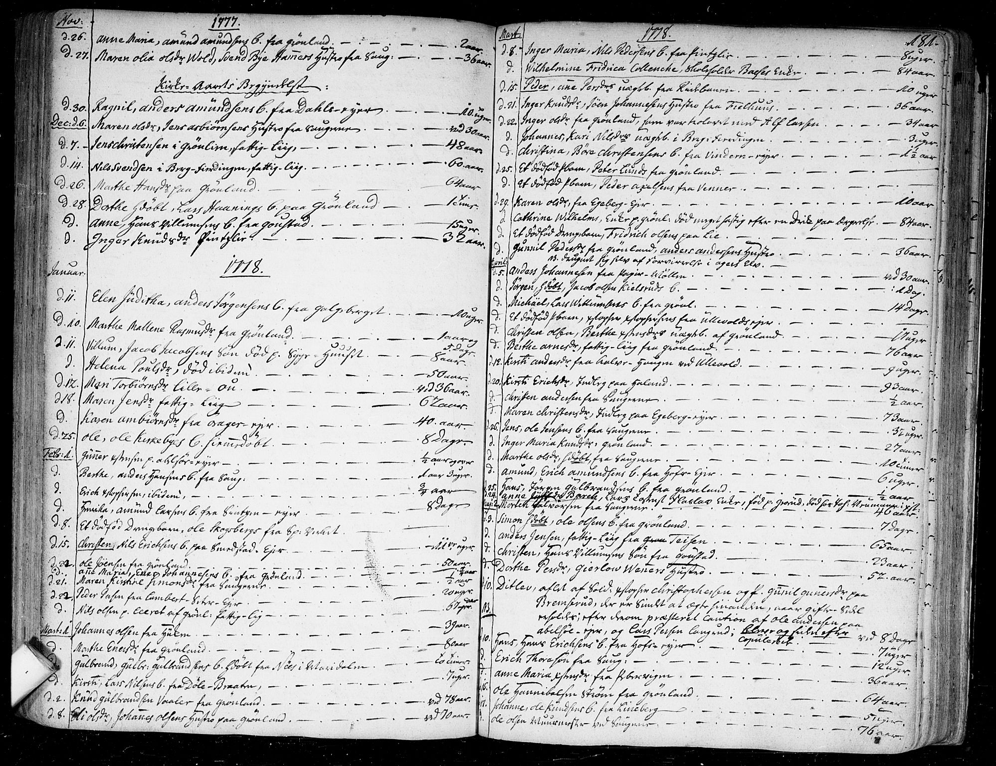 Aker prestekontor kirkebøker, SAO/A-10861/F/L0009: Parish register (official) no. 9, 1765-1785, p. 181