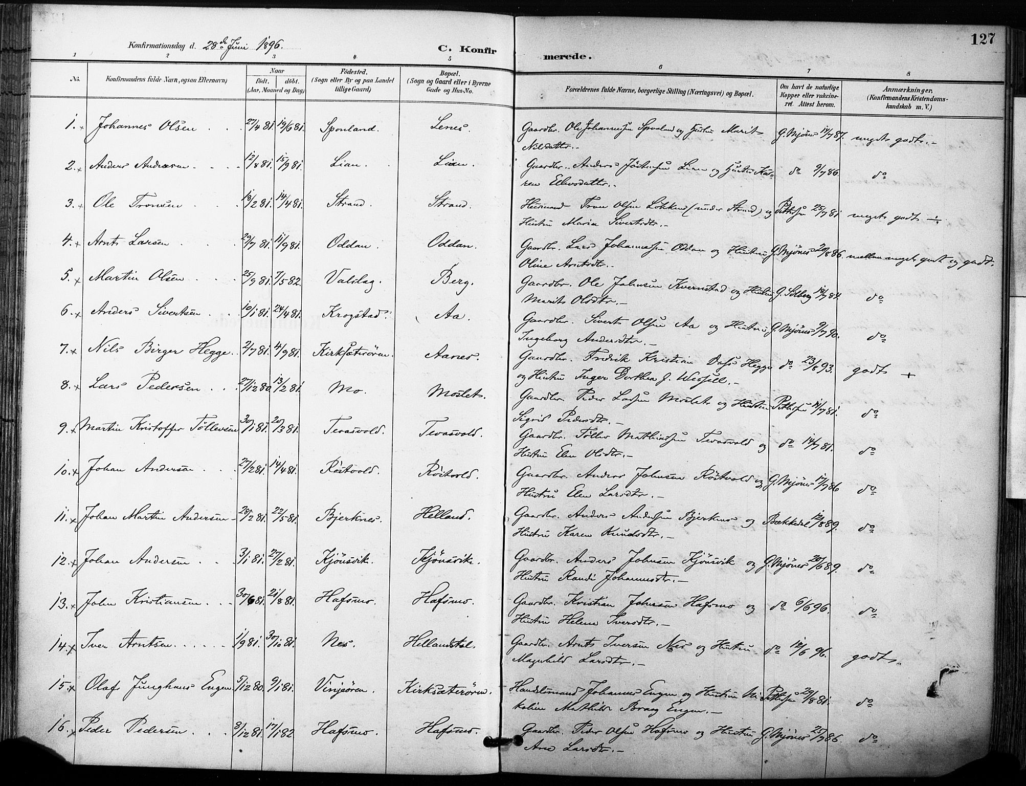 Ministerialprotokoller, klokkerbøker og fødselsregistre - Sør-Trøndelag, SAT/A-1456/630/L0497: Parish register (official) no. 630A10, 1896-1910, p. 127